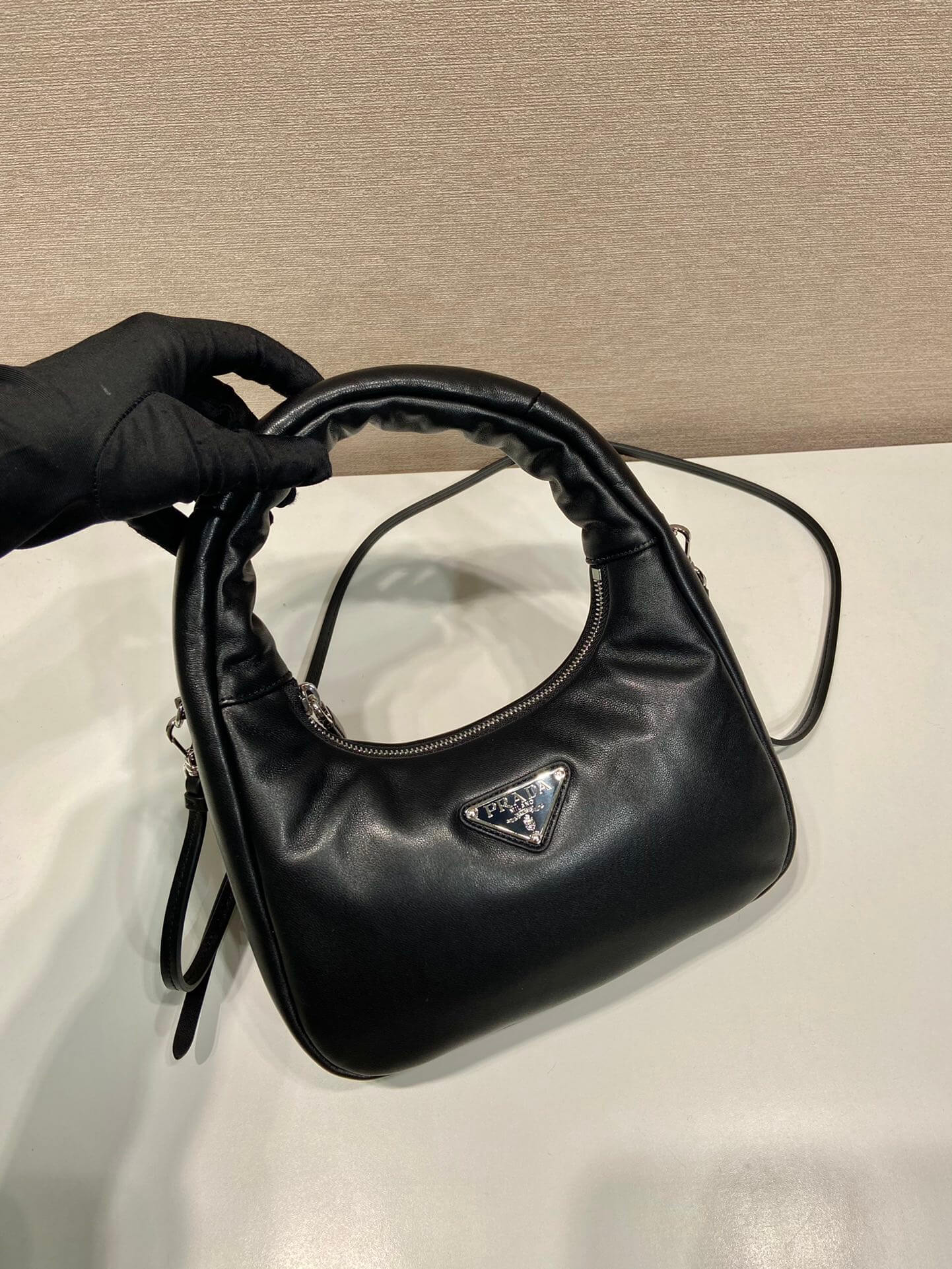 Prada Small Padded Black Bag - Image 9