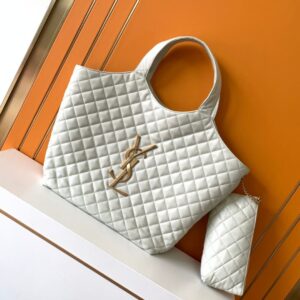 YSL Icare Maxi Shopping Bag White