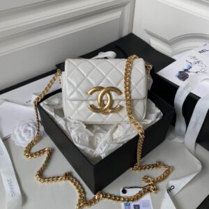 Chanel Leather Flap Bag White