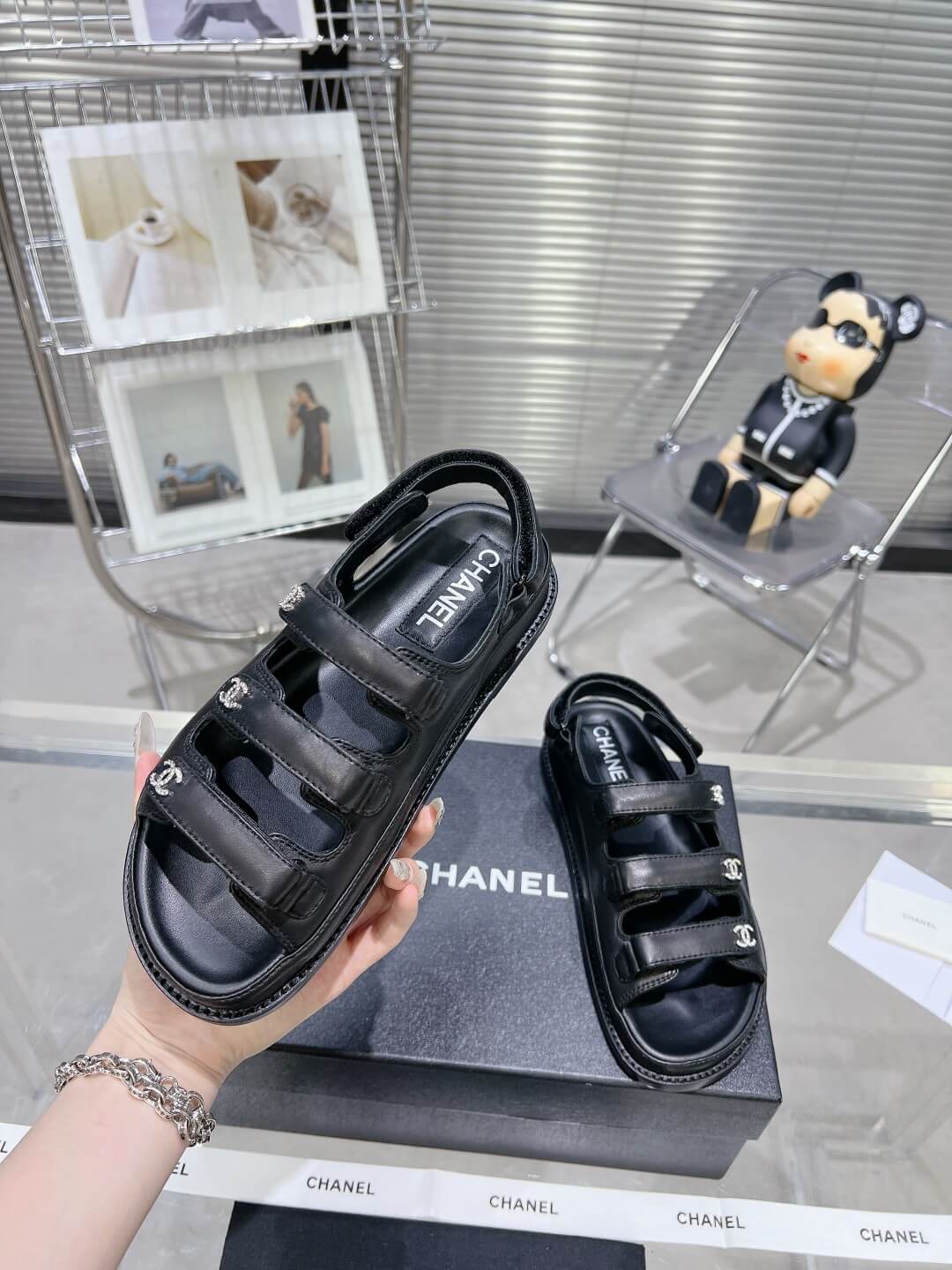 Chanel Casual Style Unisex Plain Logo Sandal - Image 6