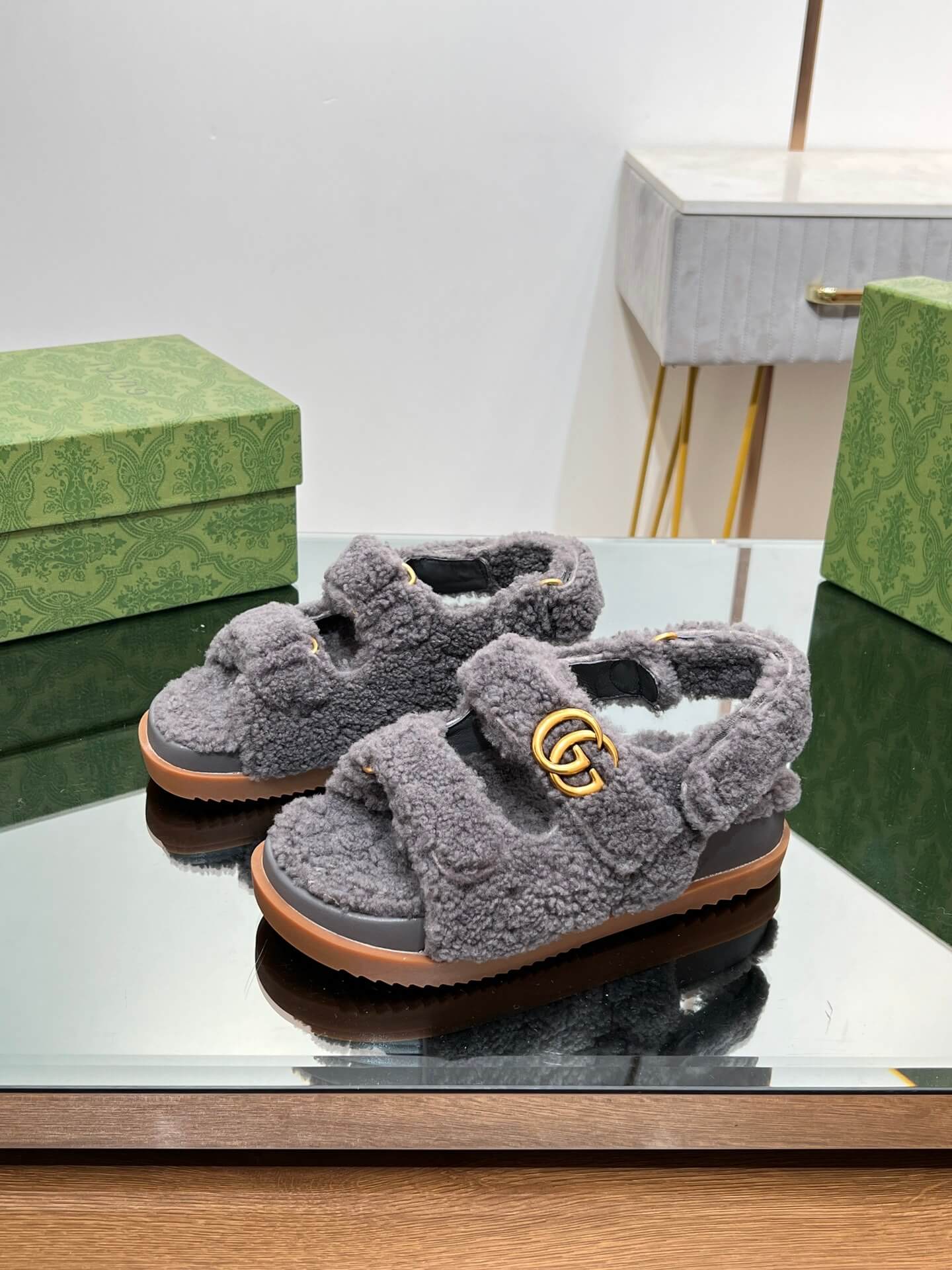 Gucci Merino Wool Sandals - Image 5