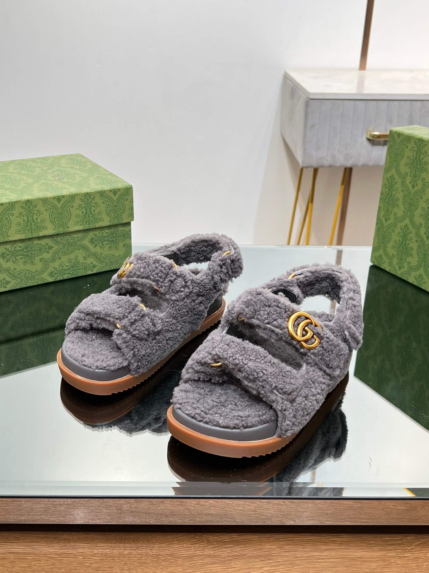 Gucci Merino Wool Sandals - Image 4