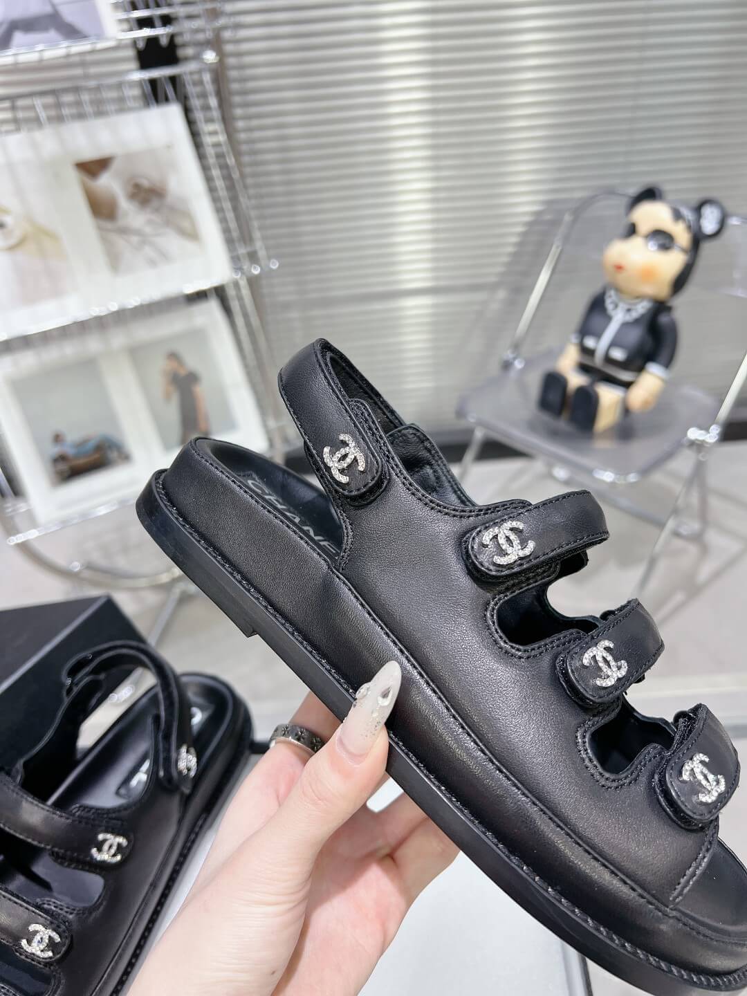 Chanel Casual Style Unisex Plain Logo Sandal - Image 4