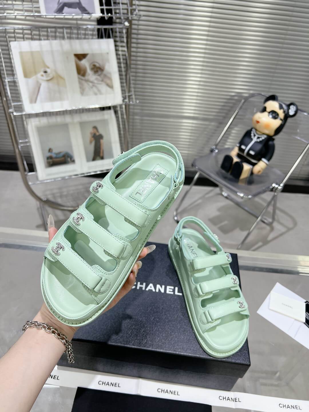 Chanel Casual Style Unisex Plain Logo Sandal - Image 3