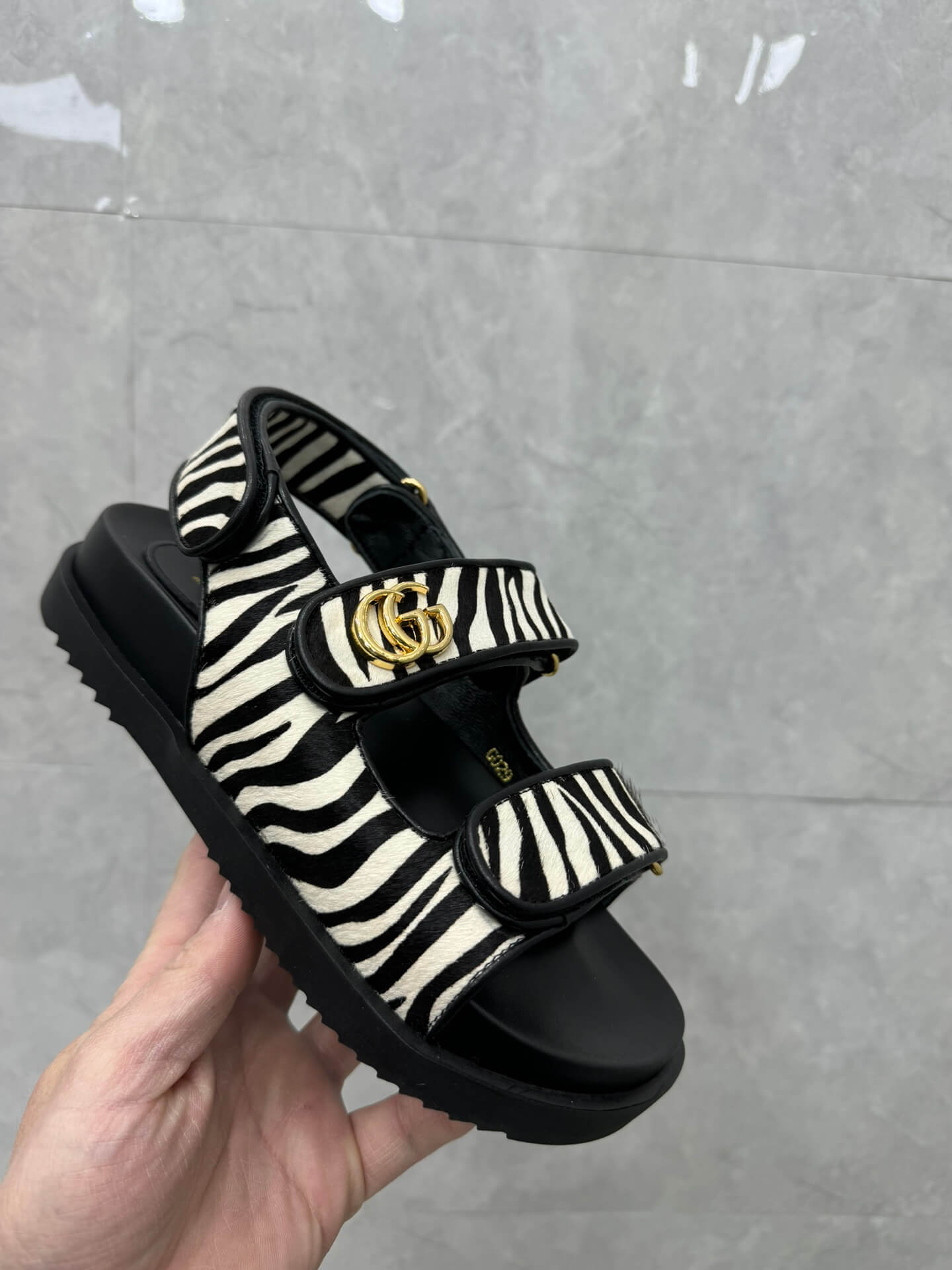 Gucci Print Double G Sandals