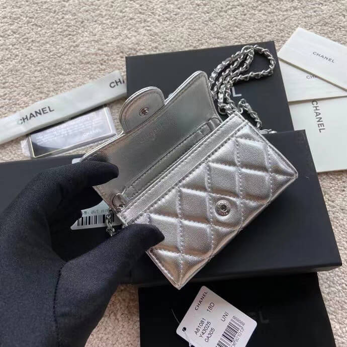 Chanel Silver Waist Mini Wallet - Image 6