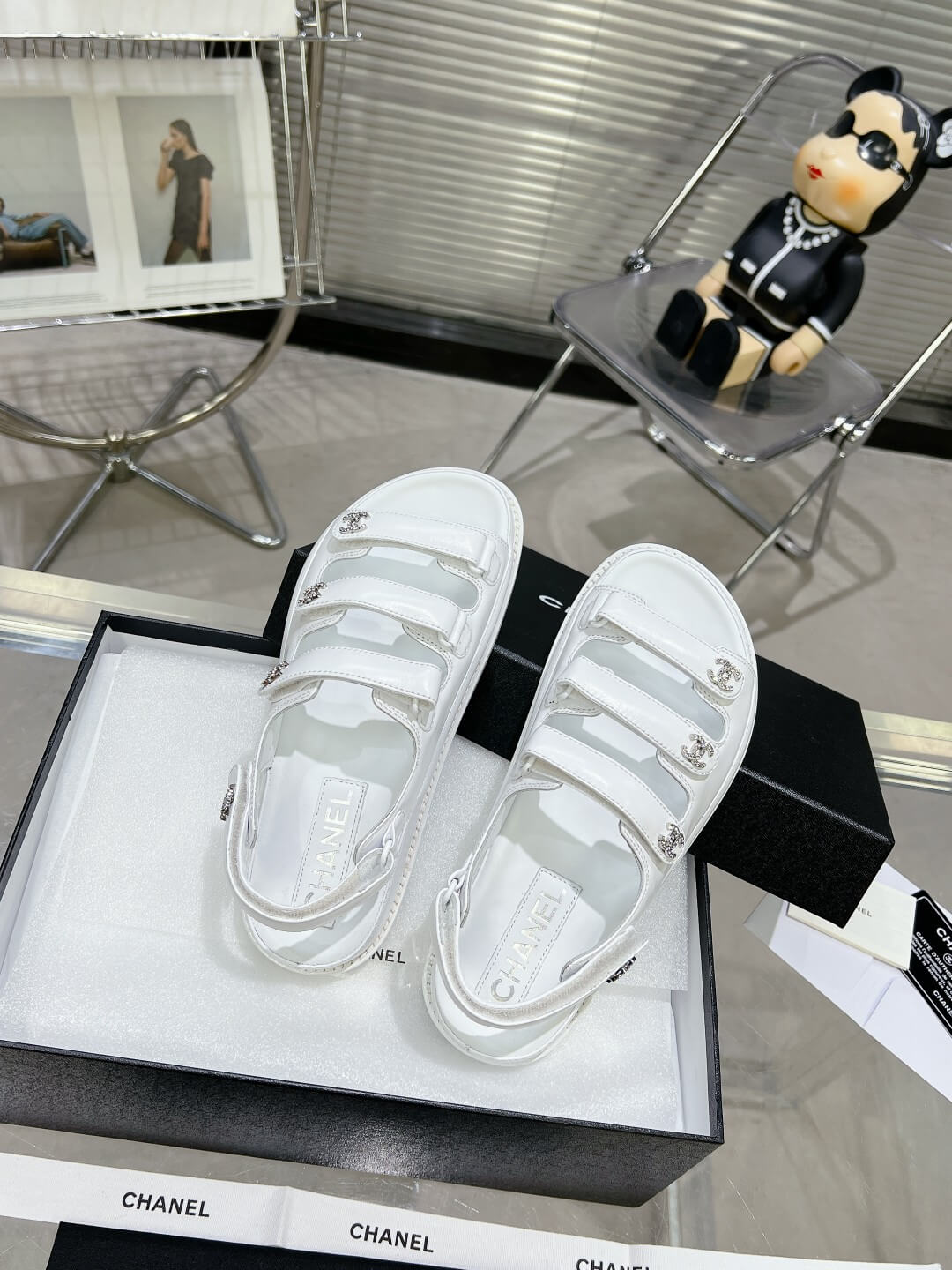 Chanel Casual Style Unisex Plain Logo Sandal - Image 4