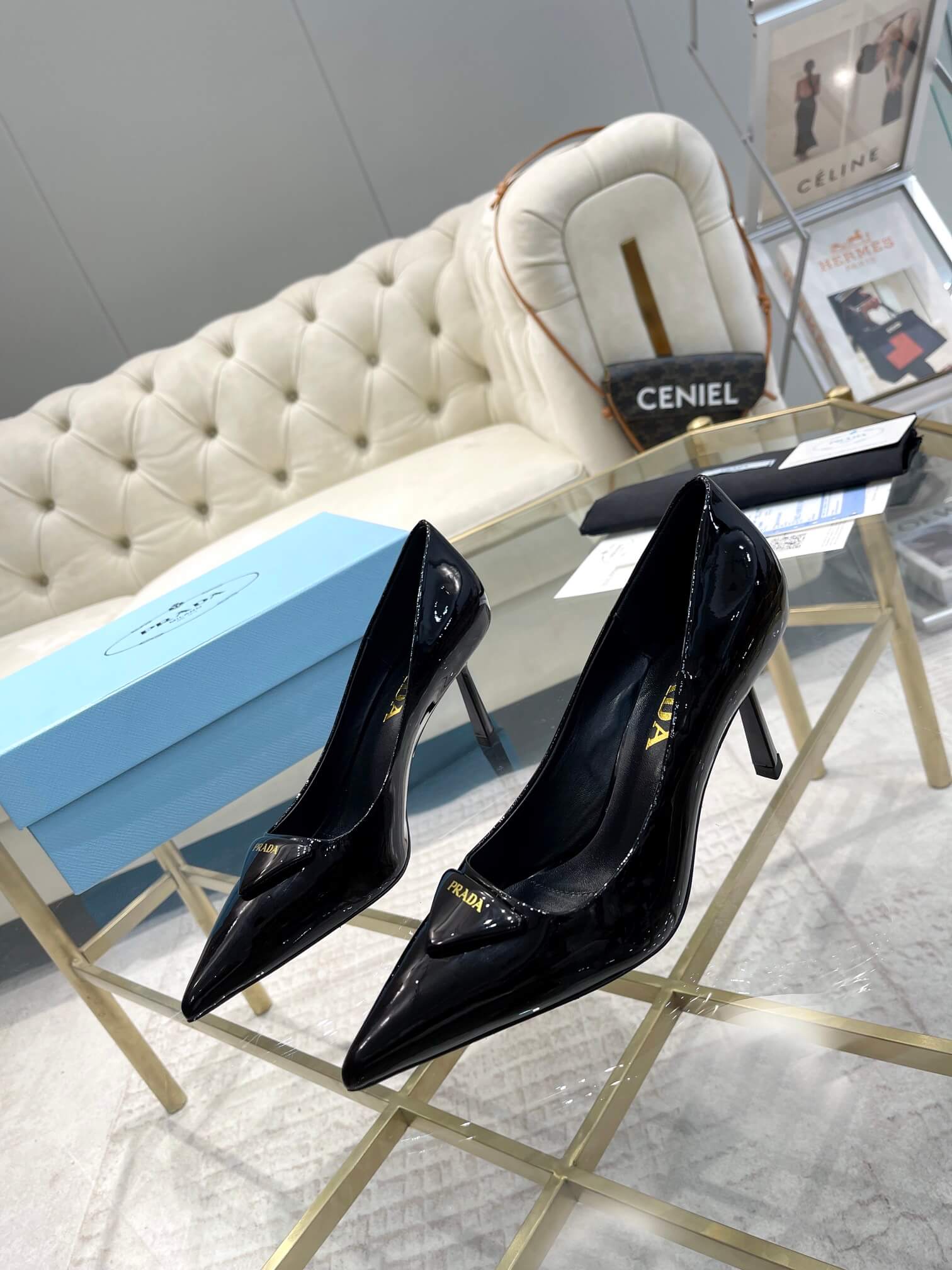 Prada Black Pumps Heel - Image 7