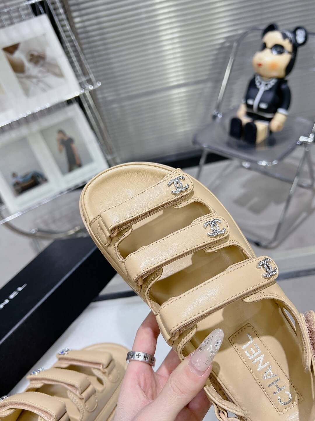 Chanel Casual Style Unisex Plain Logo Sandal - Image 3