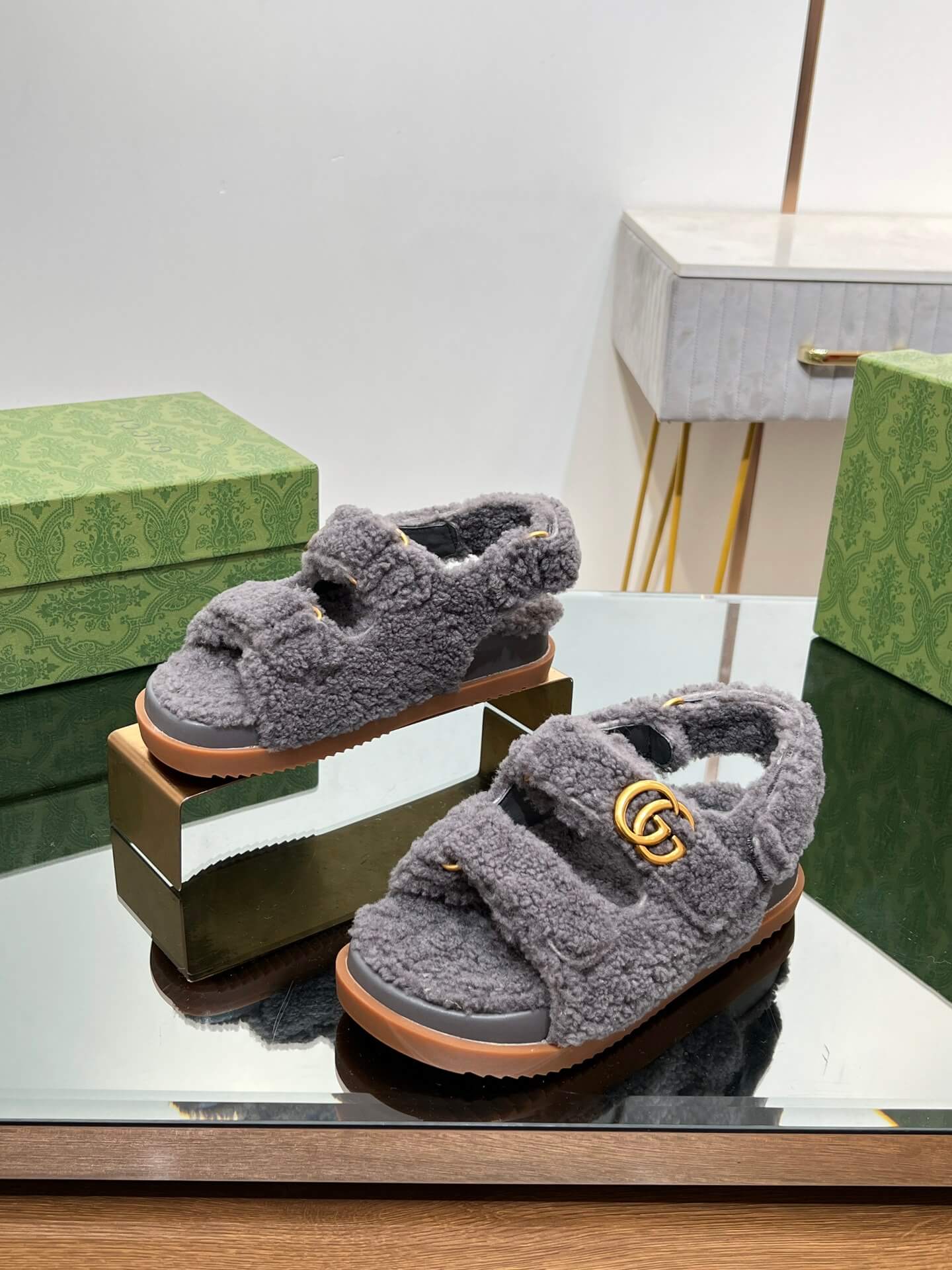 Gucci Merino Wool Sandals - Image 2