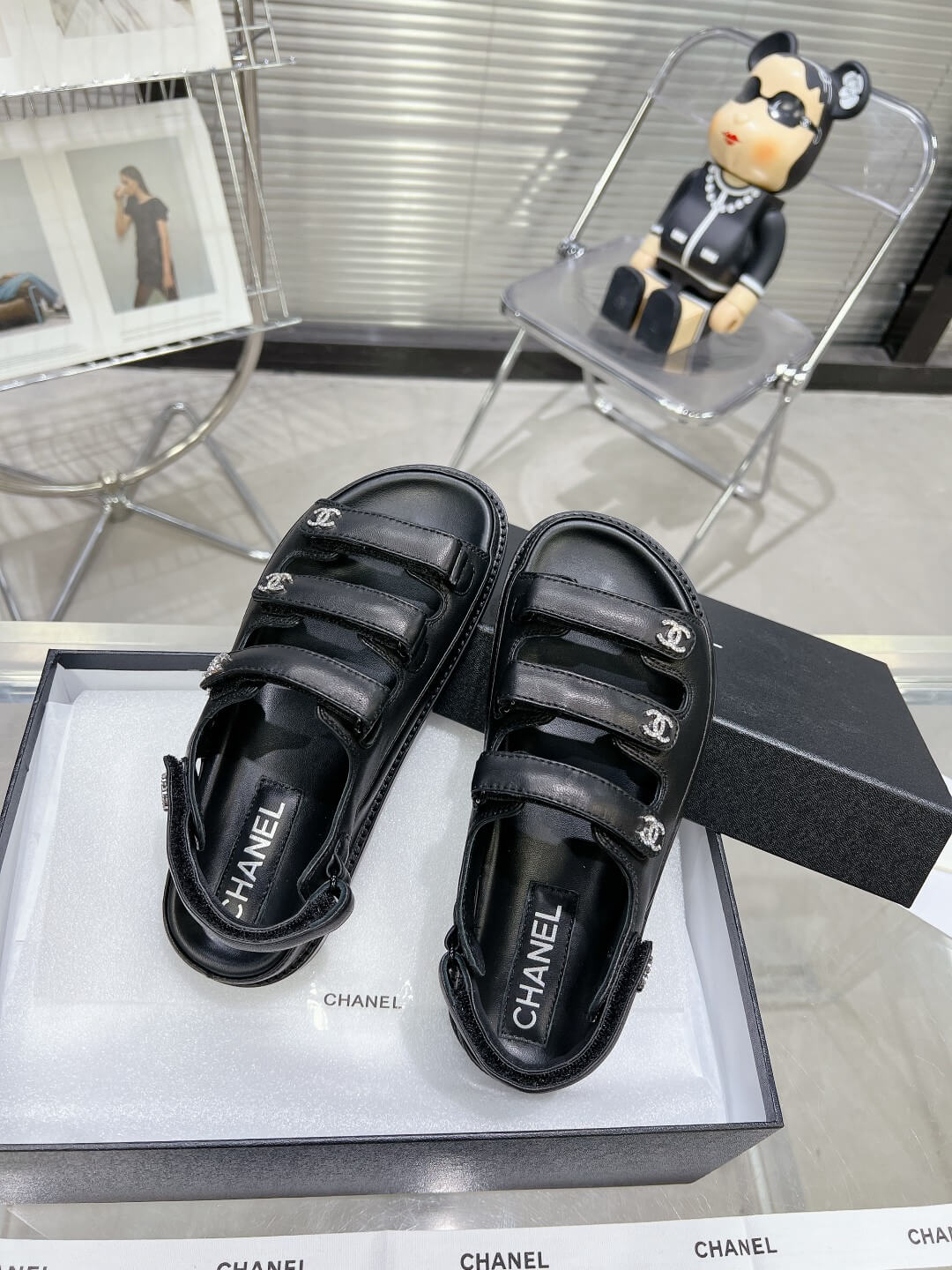 Chanel Casual Style Unisex Plain Logo Sandal - Image 7