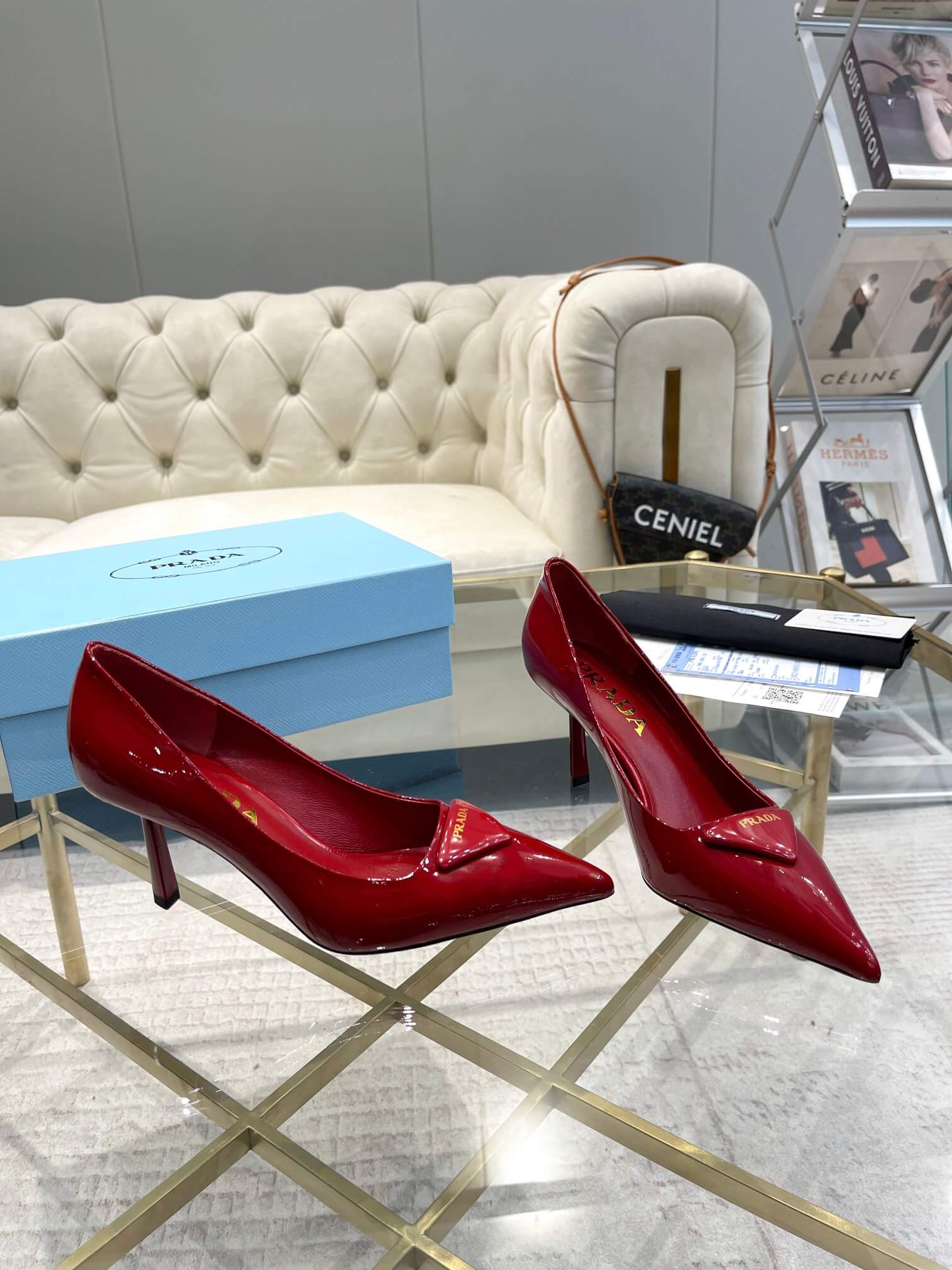Prada Red Pumps Heel - Image 4