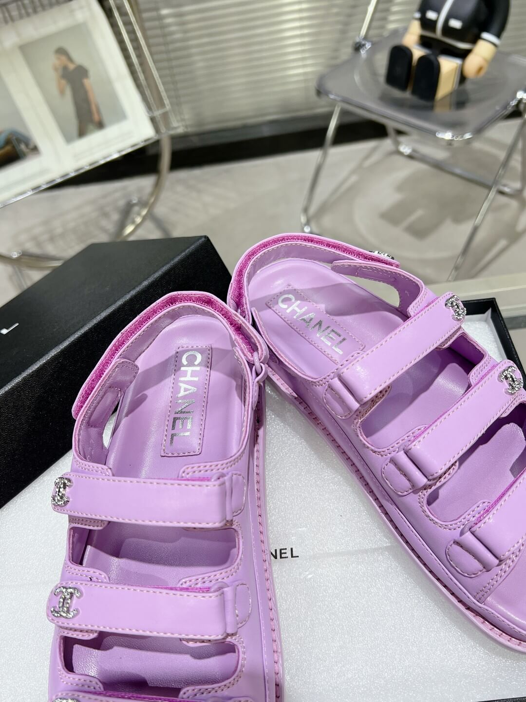 Chanel Casual Style Unisex Plain Logo Sandal - Image 4