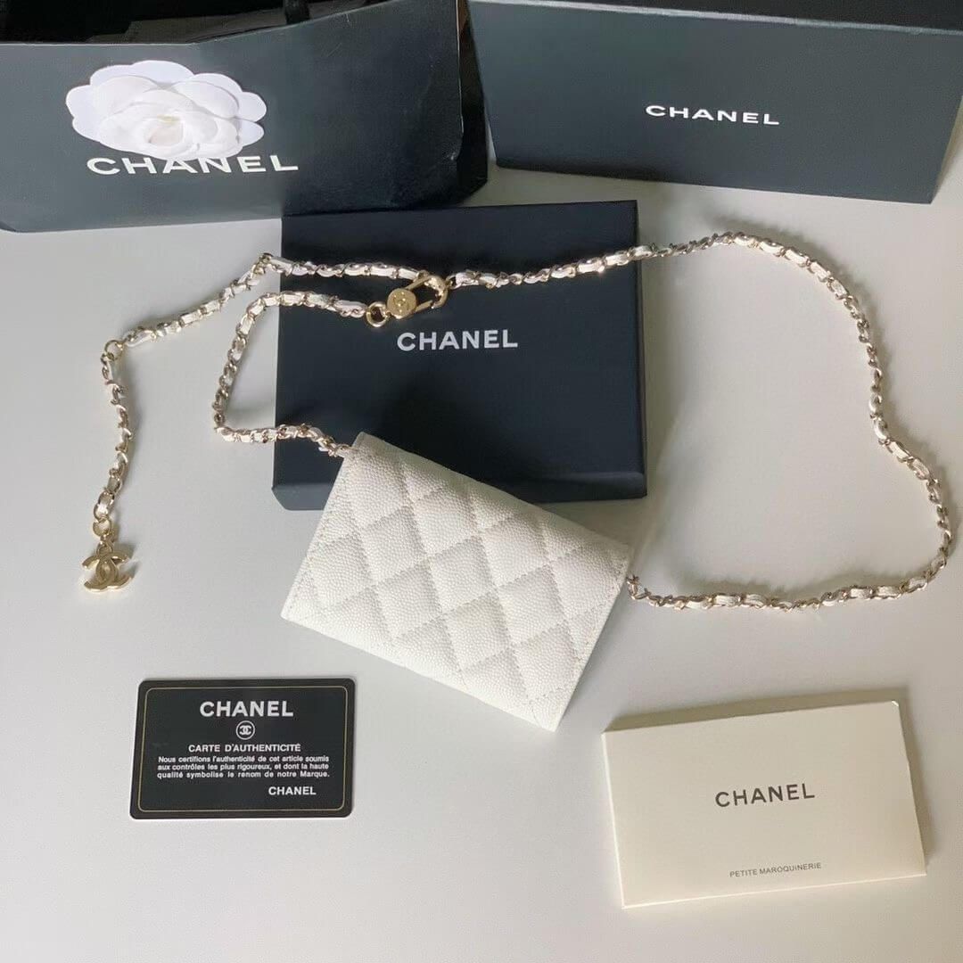 Chanel White Waist Mini Wallet - Image 3