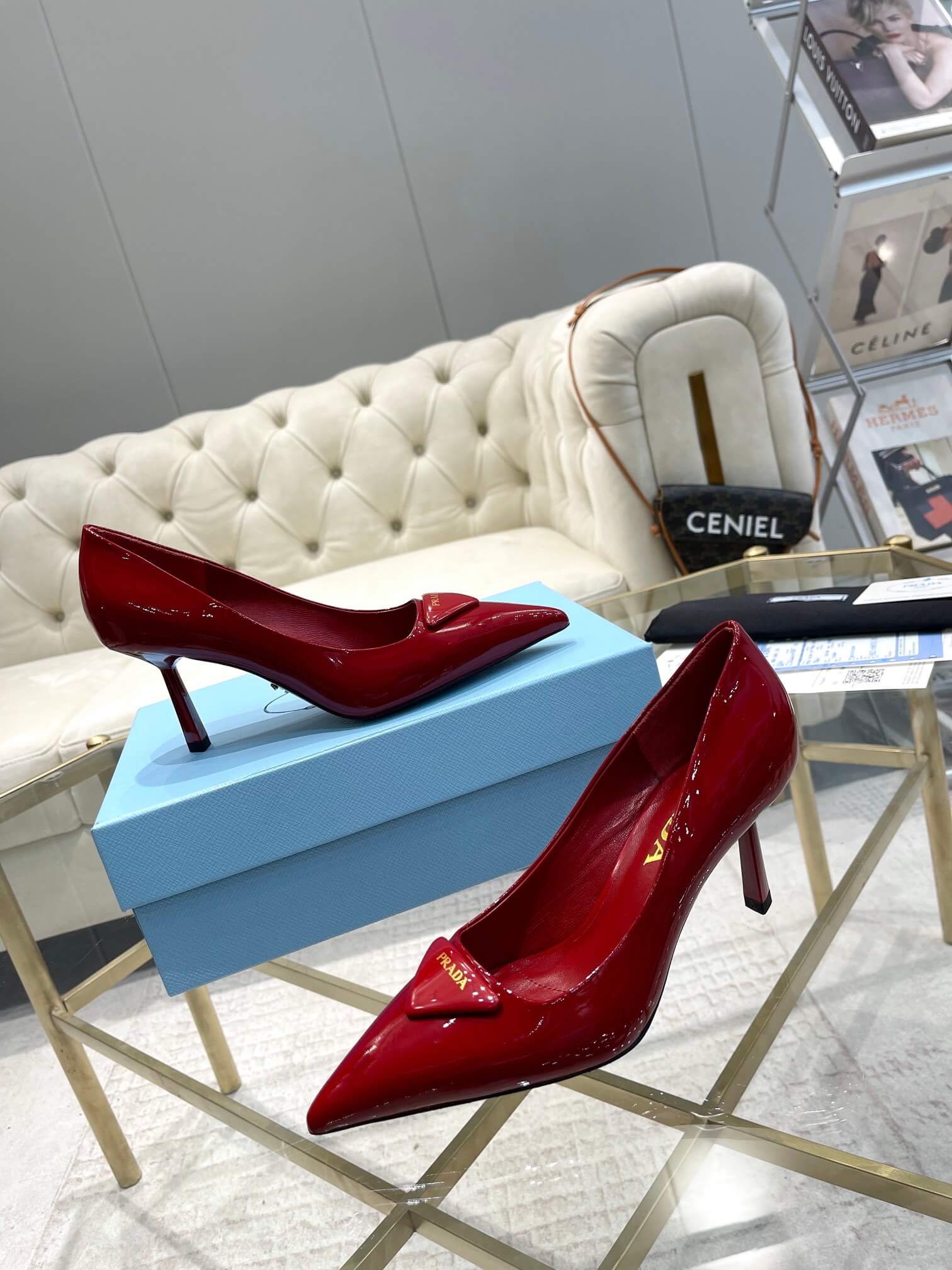 Prada Red Pumps Heel - Image 6