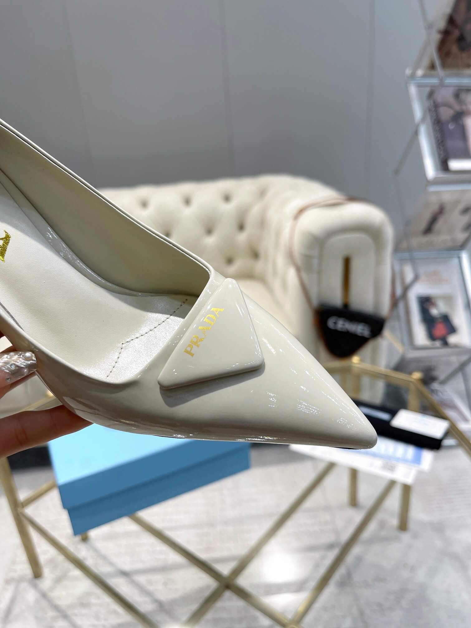Prada White Pumps Heel - Image 7