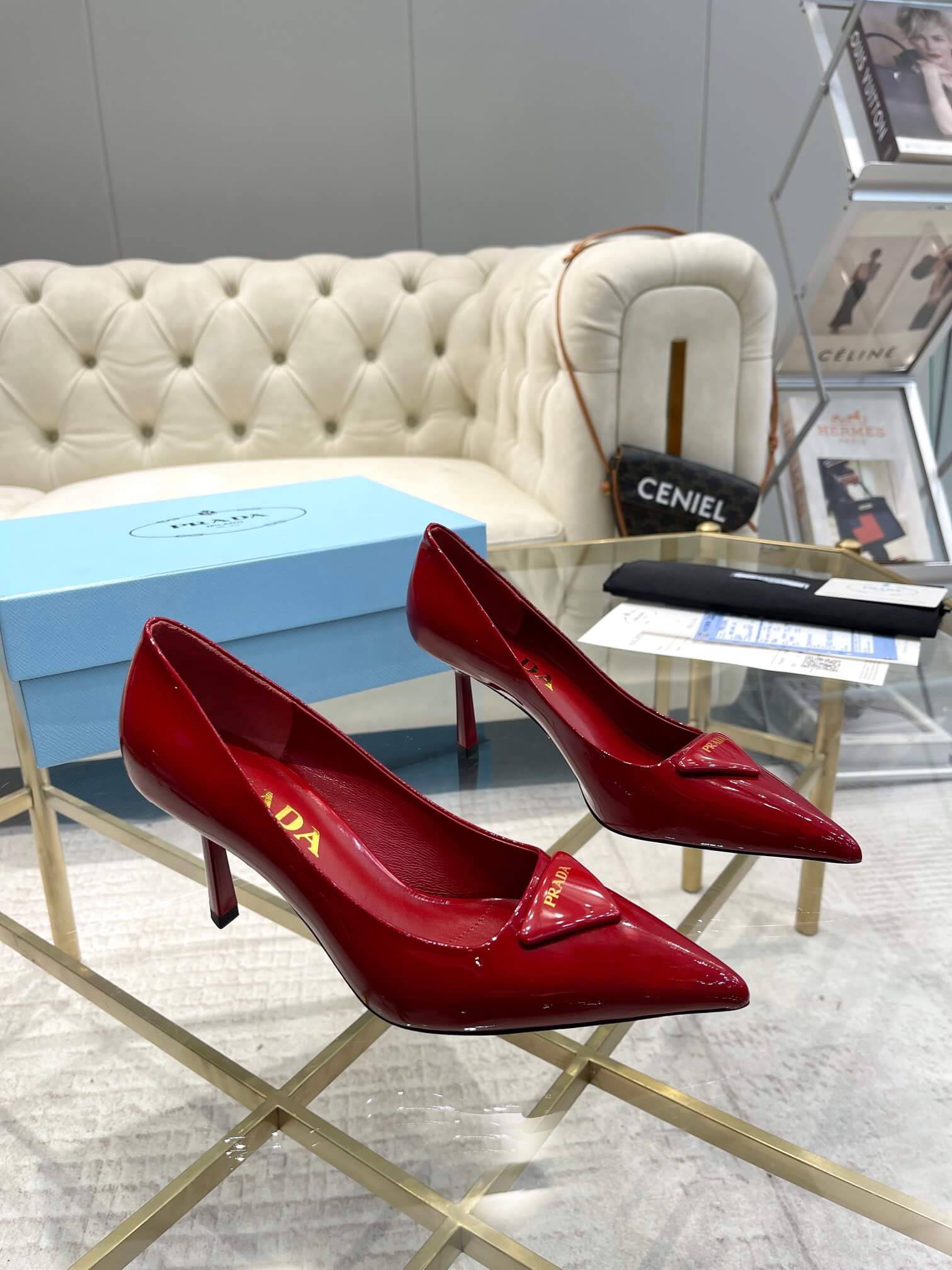 Prada Red Pumps Heel - Image 3
