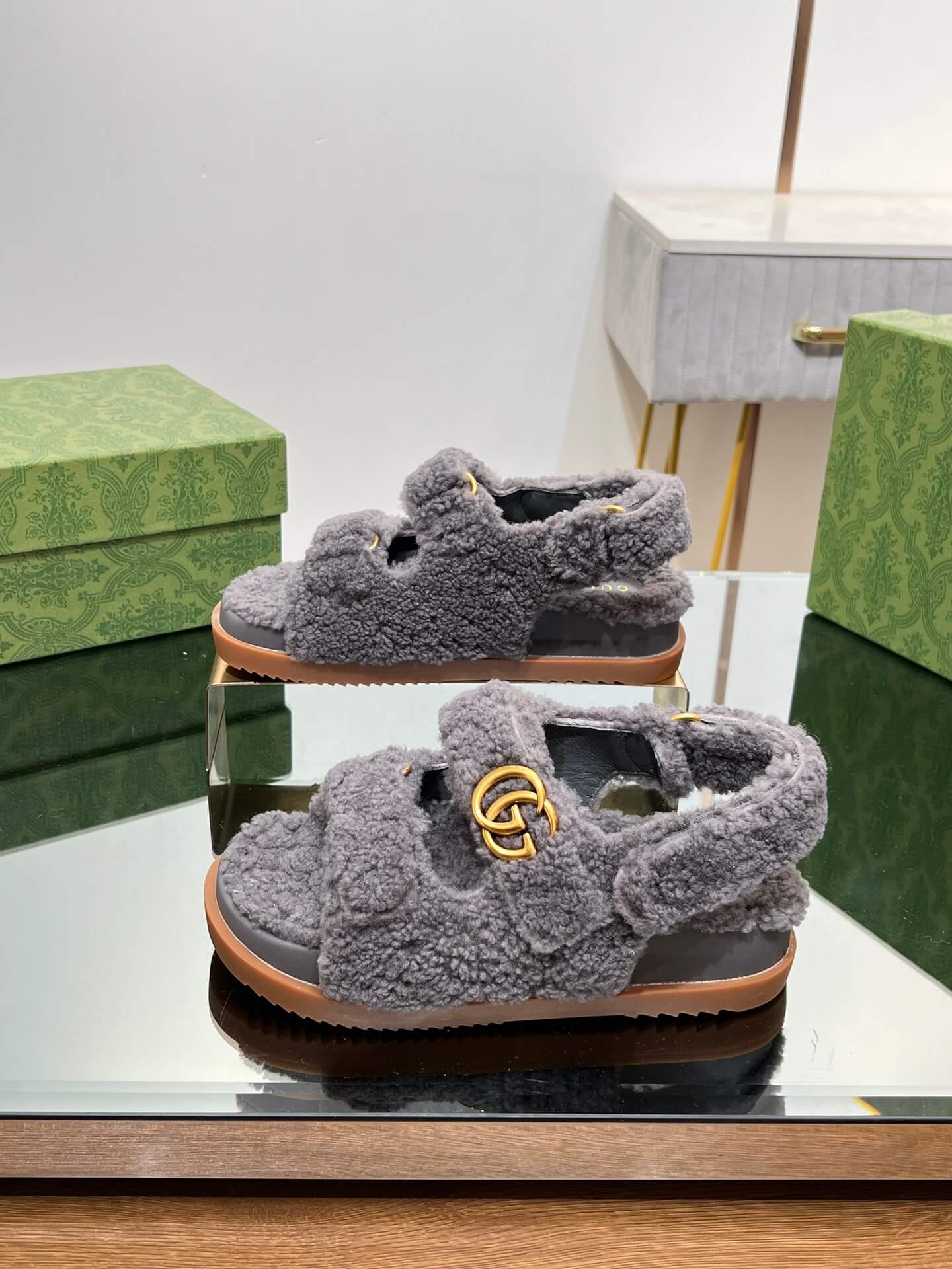Gucci Merino Wool Sandals - Image 6