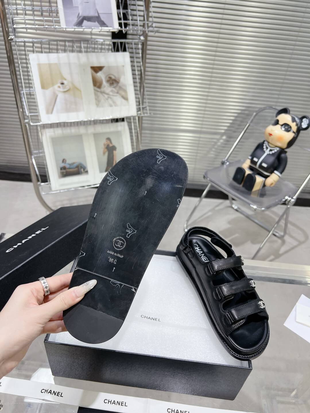 Chanel Casual Style Unisex Plain Logo Sandal - Image 3