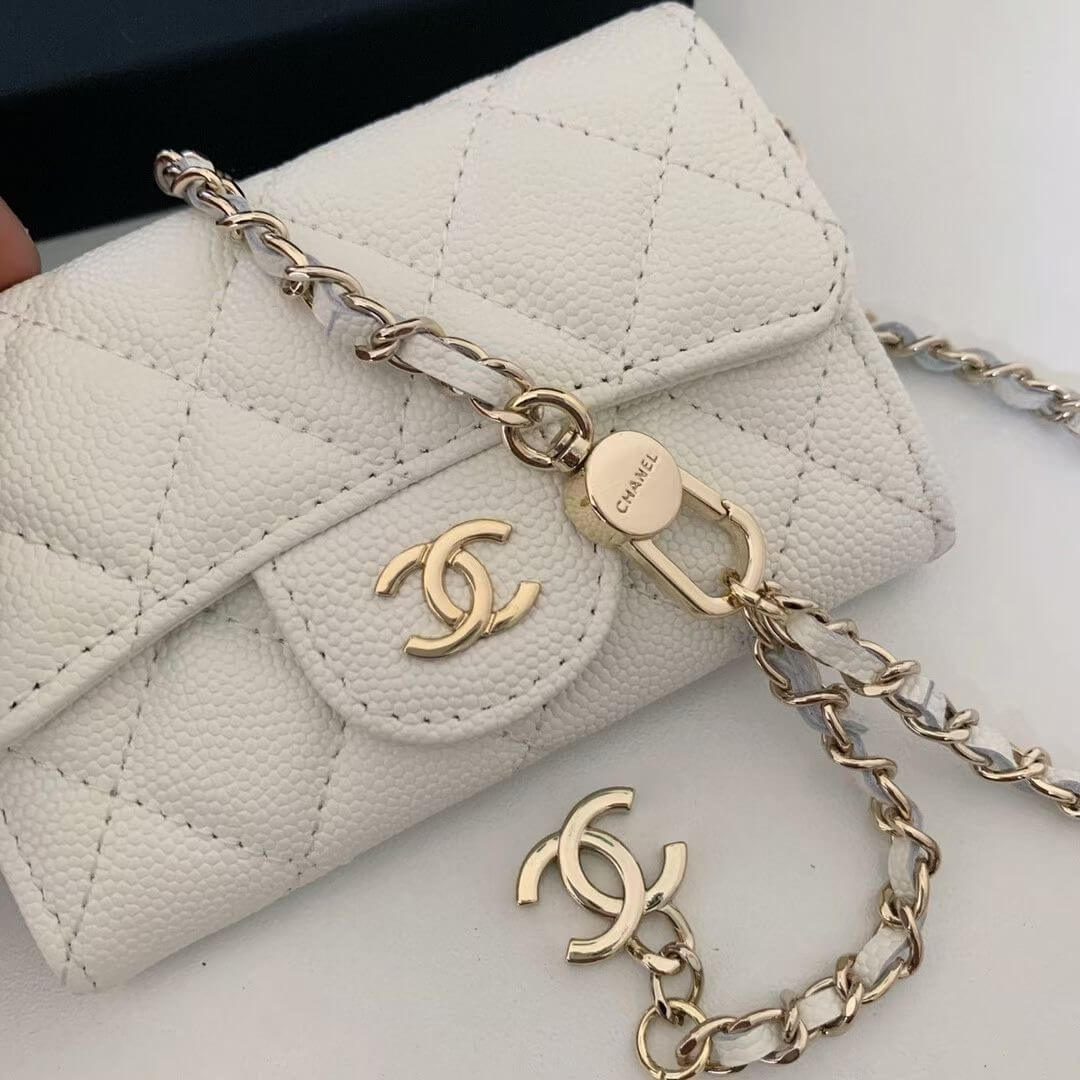 Chanel White Waist Mini Wallet - Image 5
