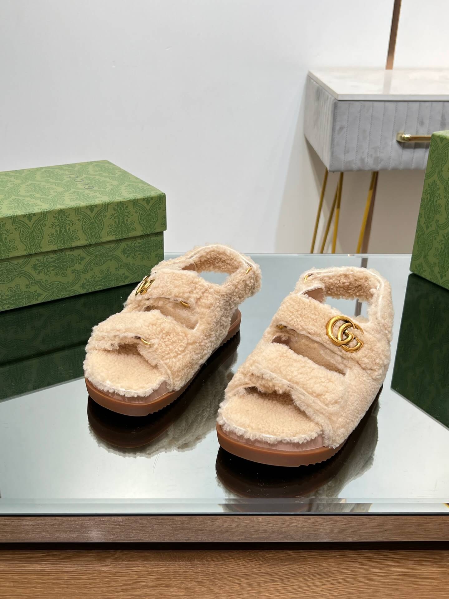 Gucci Merino Wool Sandals - Image 5
