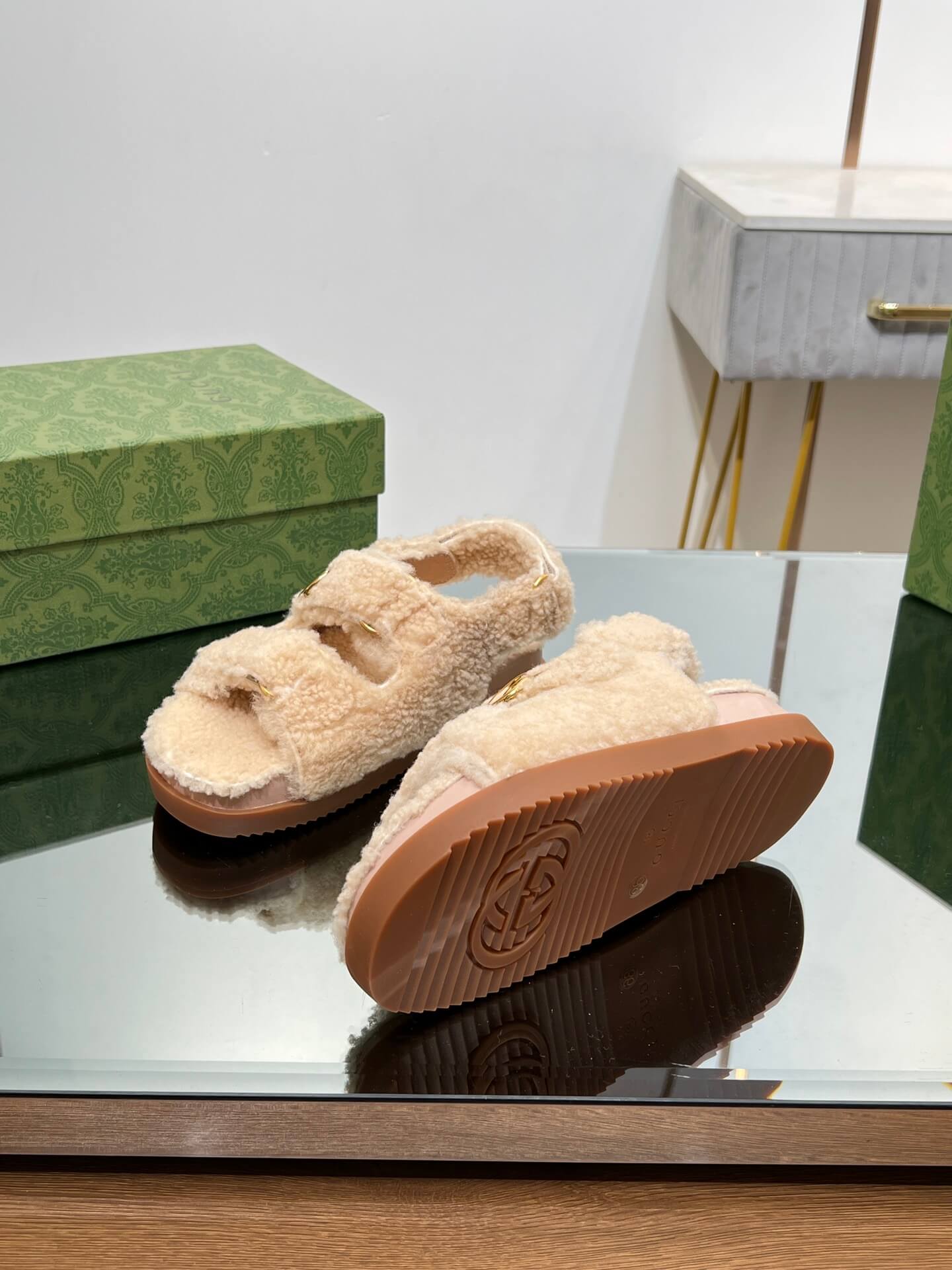 Gucci Merino Wool Sandals - Image 7
