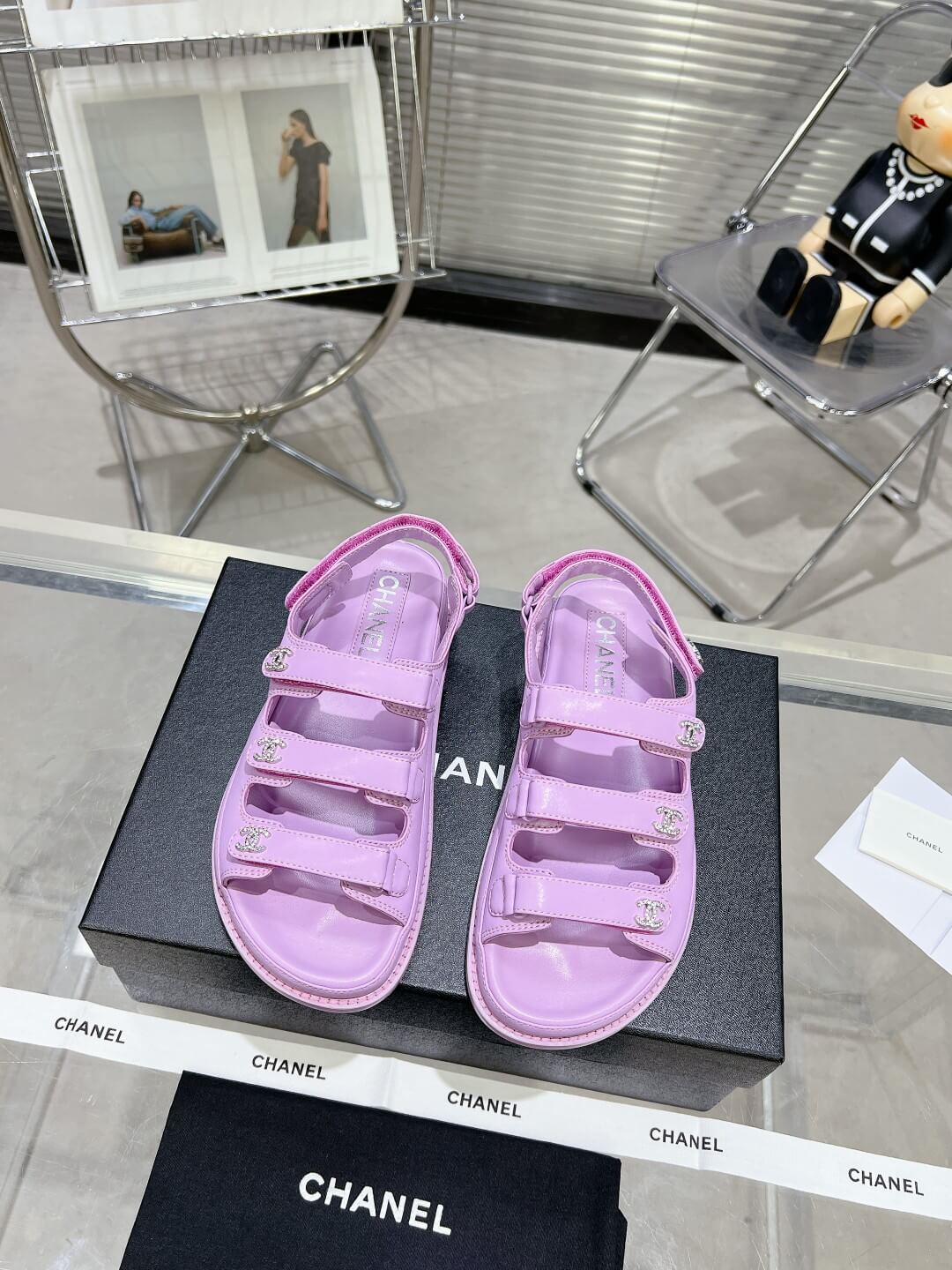Chanel Casual Style Unisex Plain Logo Sandal - Image 3