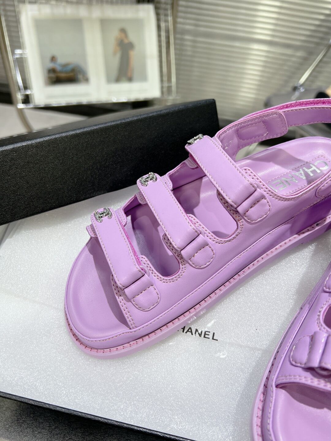 Chanel Casual Style Unisex Plain Logo Sandal - Image 6