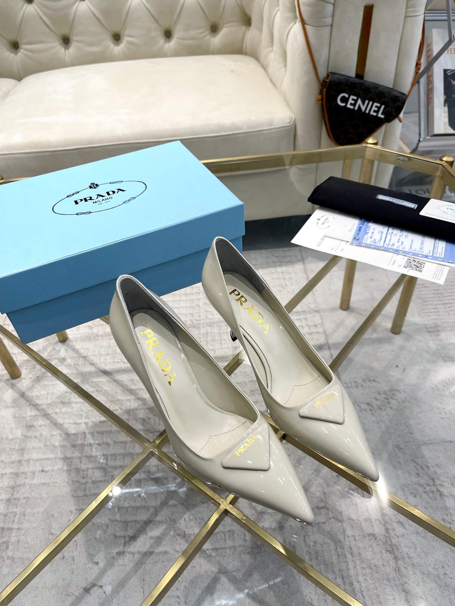 Prada White Pumps Heel