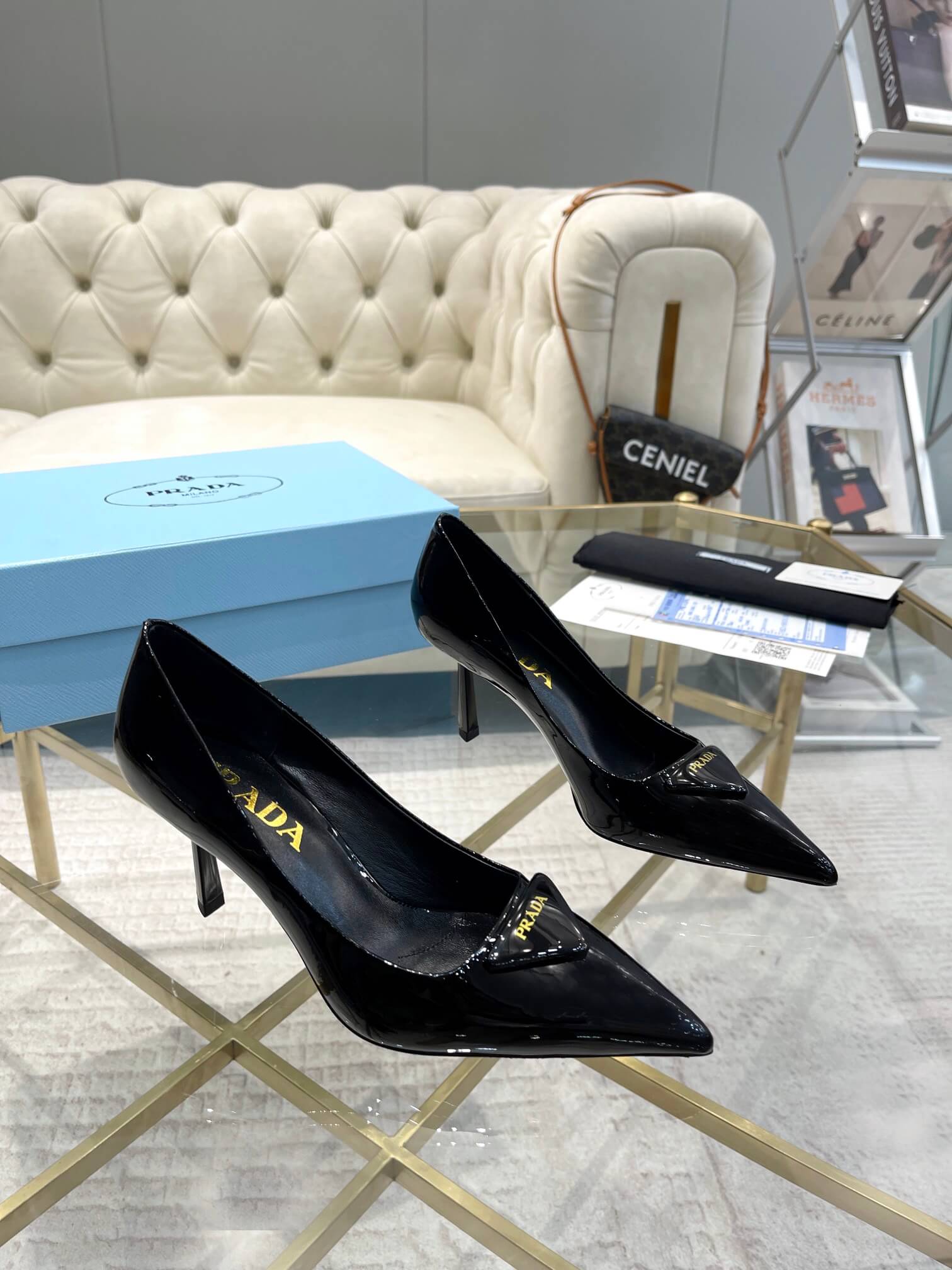 Prada Black Pumps Heel