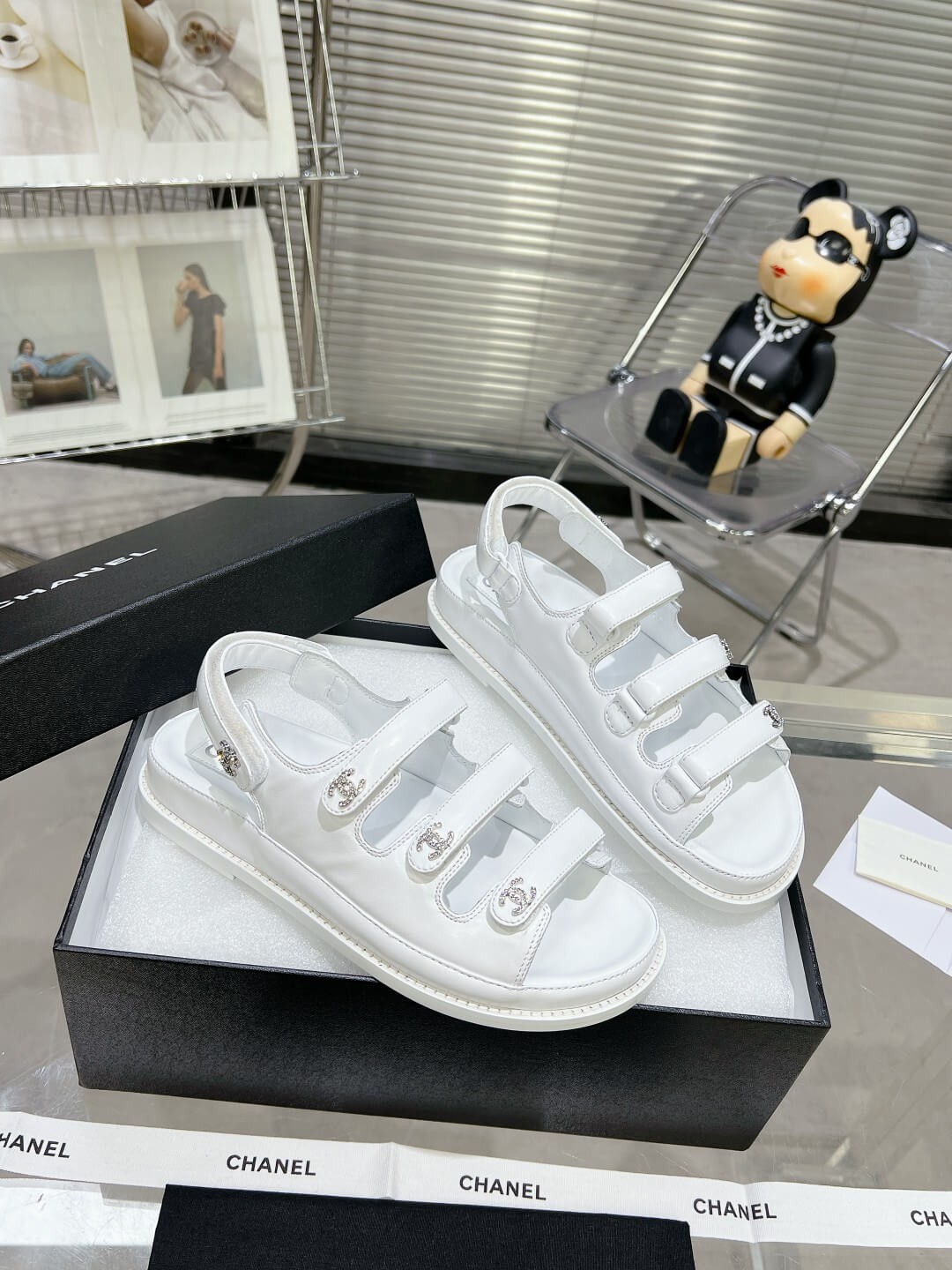 Chanel Casual Style Unisex Plain Logo Sandal - Image 8