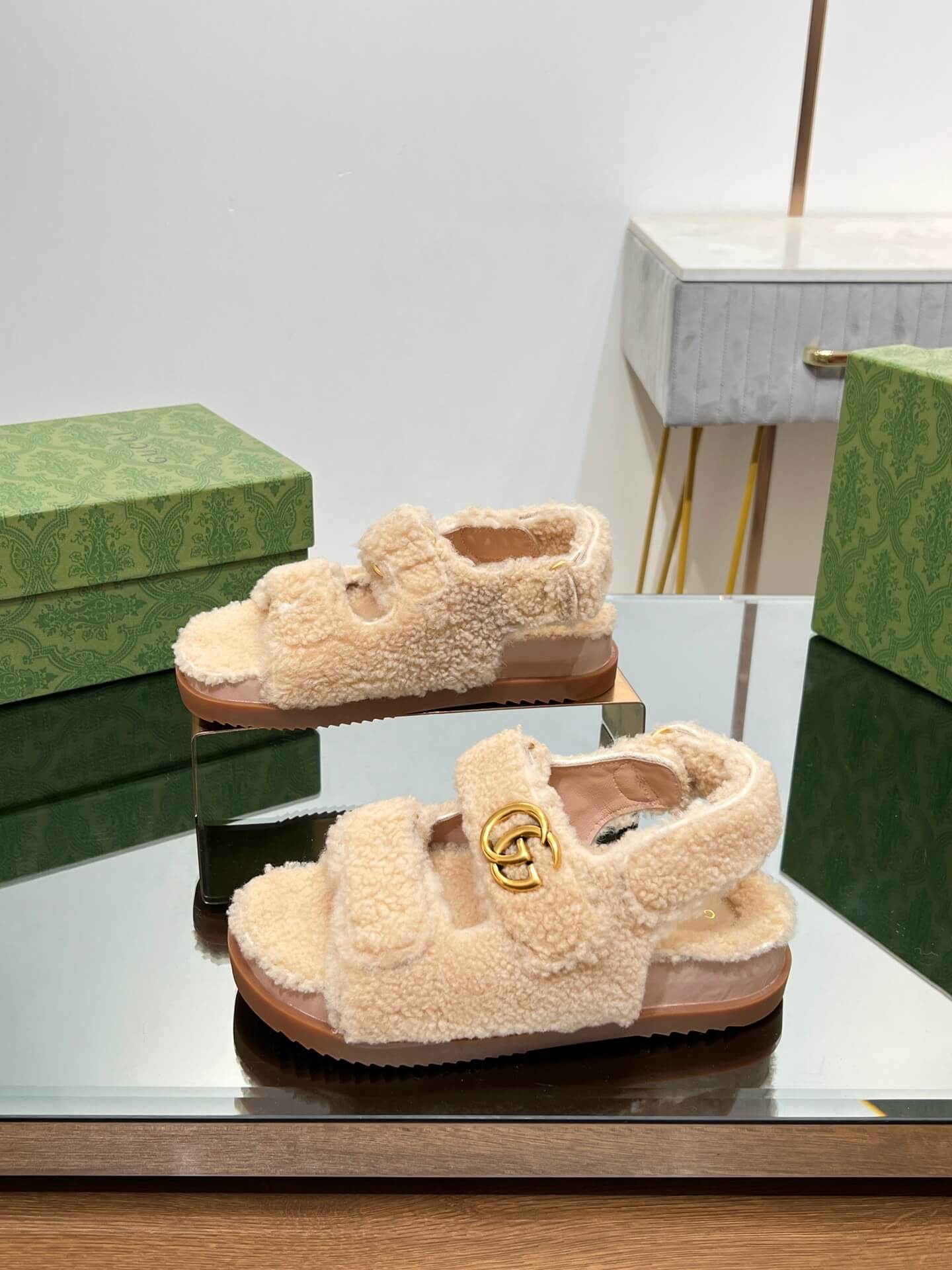 Gucci Merino Wool Sandals - Image 8