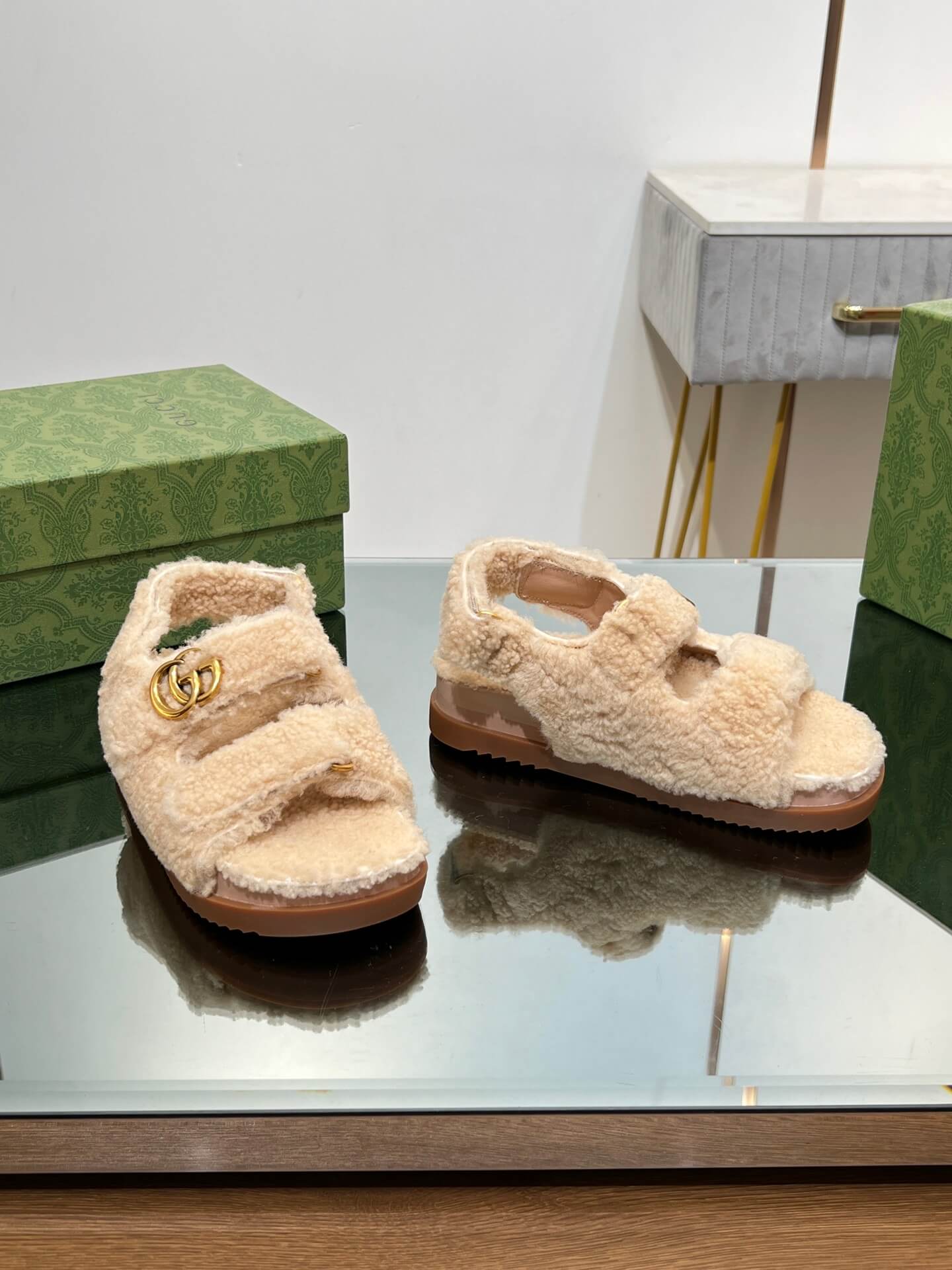Gucci Merino Wool Sandals - Image 9