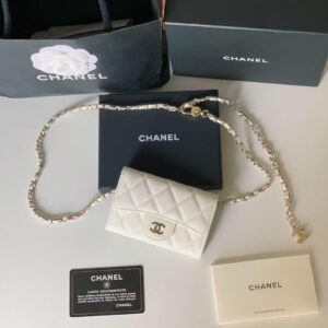 Chanel White Waist Mini Wallet
