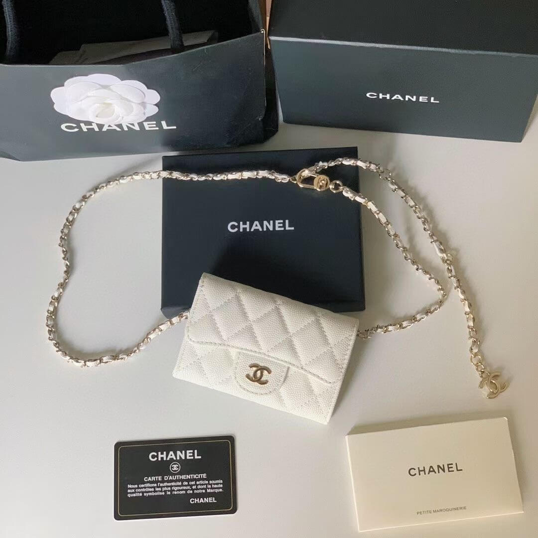 Chanel White Waist Mini Wallet