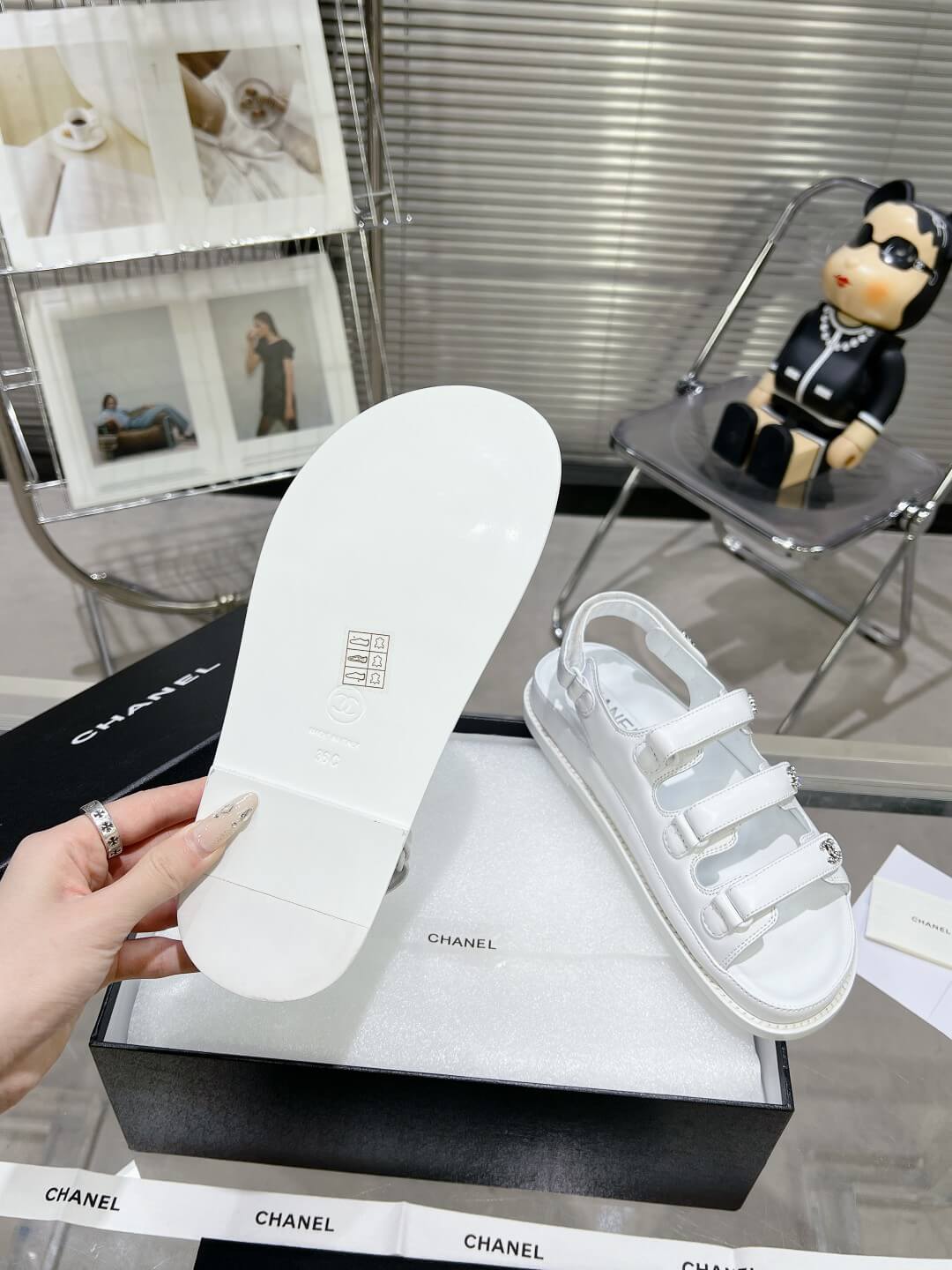Chanel Casual Style Unisex Plain Logo Sandal - Image 9