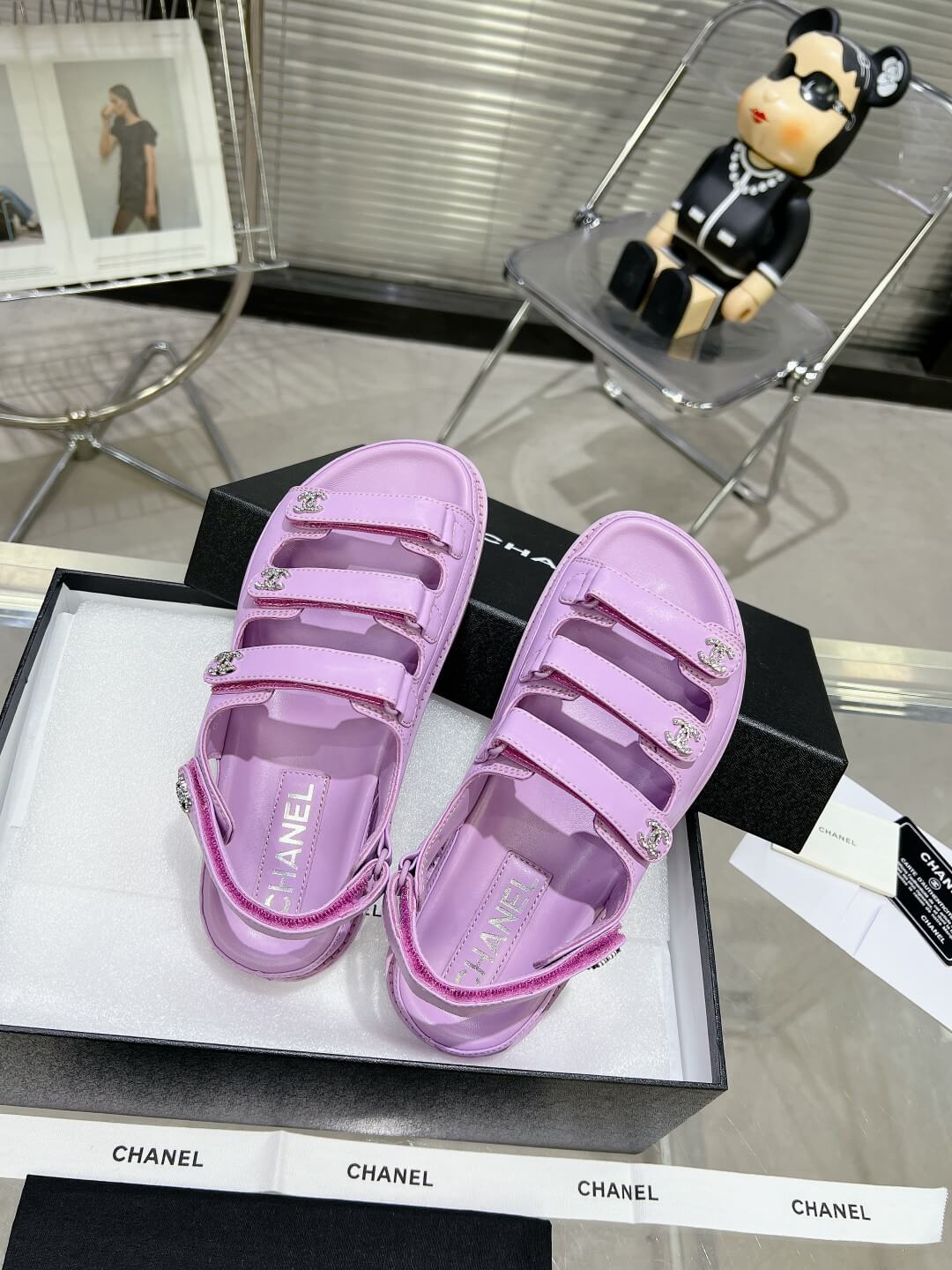 Chanel Casual Style Unisex Plain Logo Sandal - Image 9