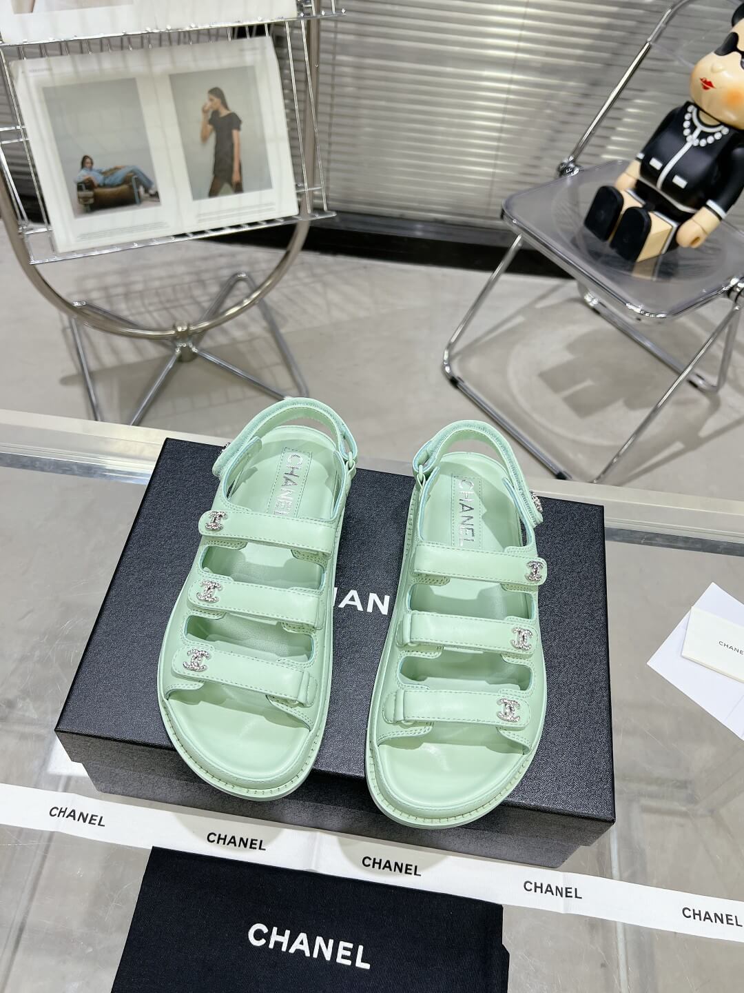 Chanel Casual Style Unisex Plain Logo Sandal - Image 9