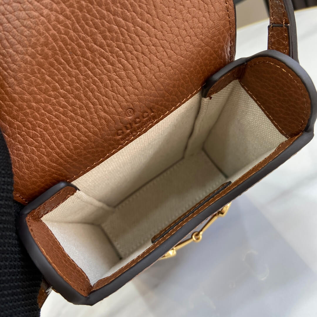 Adult Gucci Horsebit Mini Bag Beige Ebony - Image 2