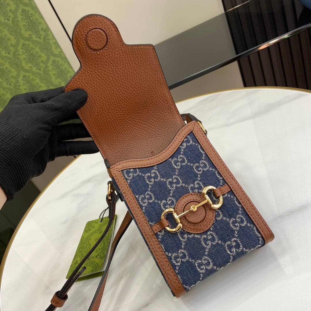 Adult Gucci Horsebit Mini Bag Beige Ebony - Image 5