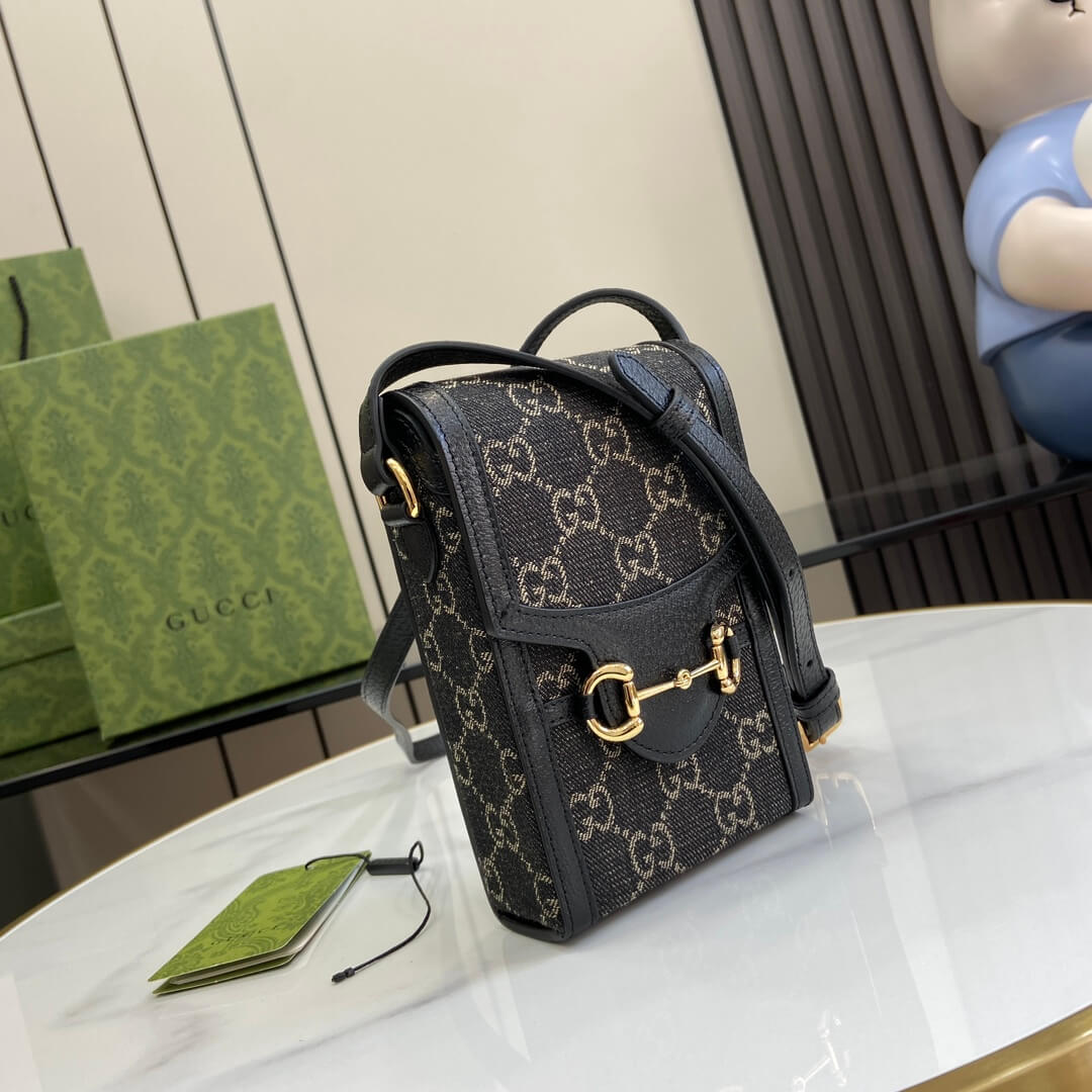 Adult Gucci Horsebit Mini Bag Beige Ebony - Image 2