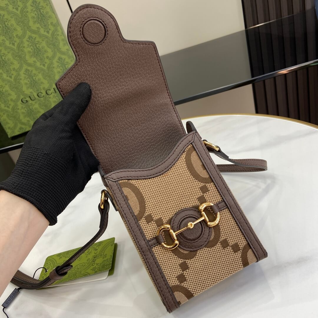 Adult Gucci Horsebit Mini Bag Beige Ebony - Image 7