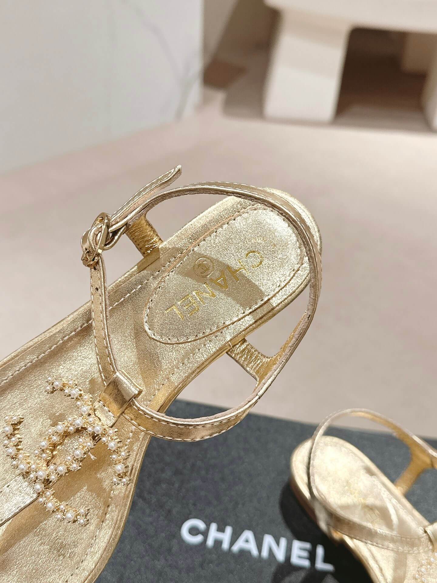 Chanel Jeweled CC Thong Sandal - Image 5