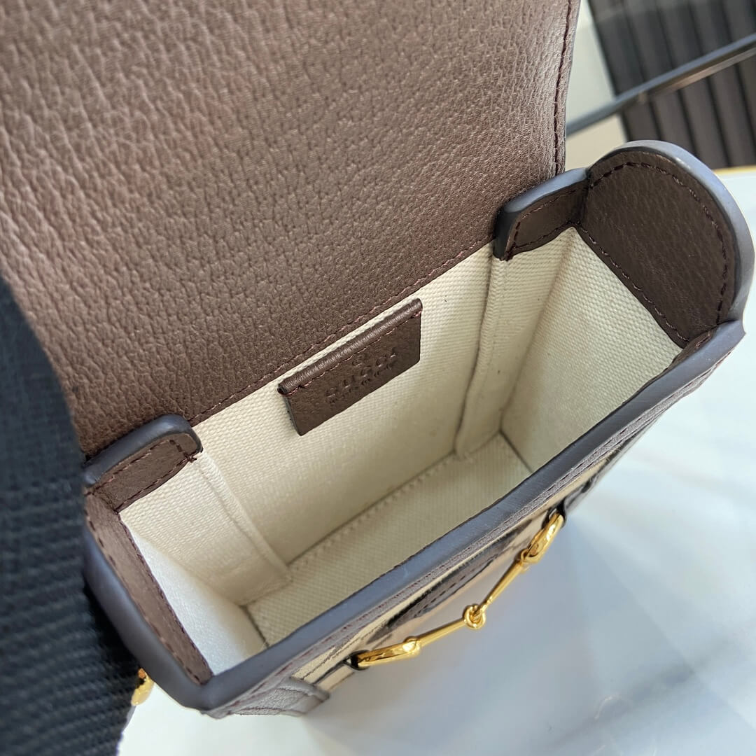 Adult Gucci Horsebit Mini Bag Beige Ebony - Image 2