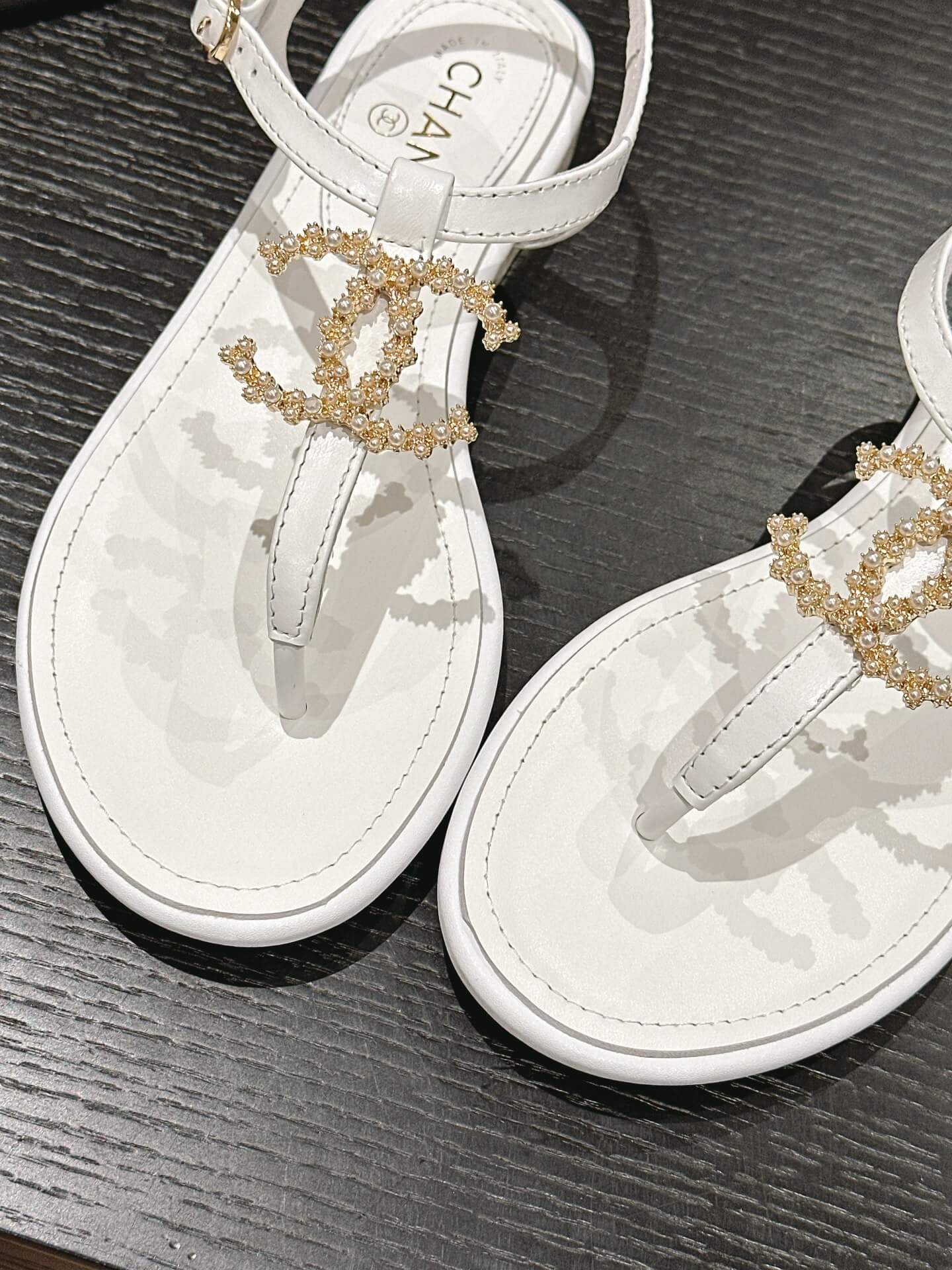 Chanel Jeweled CC Thong Sandal - Image 4