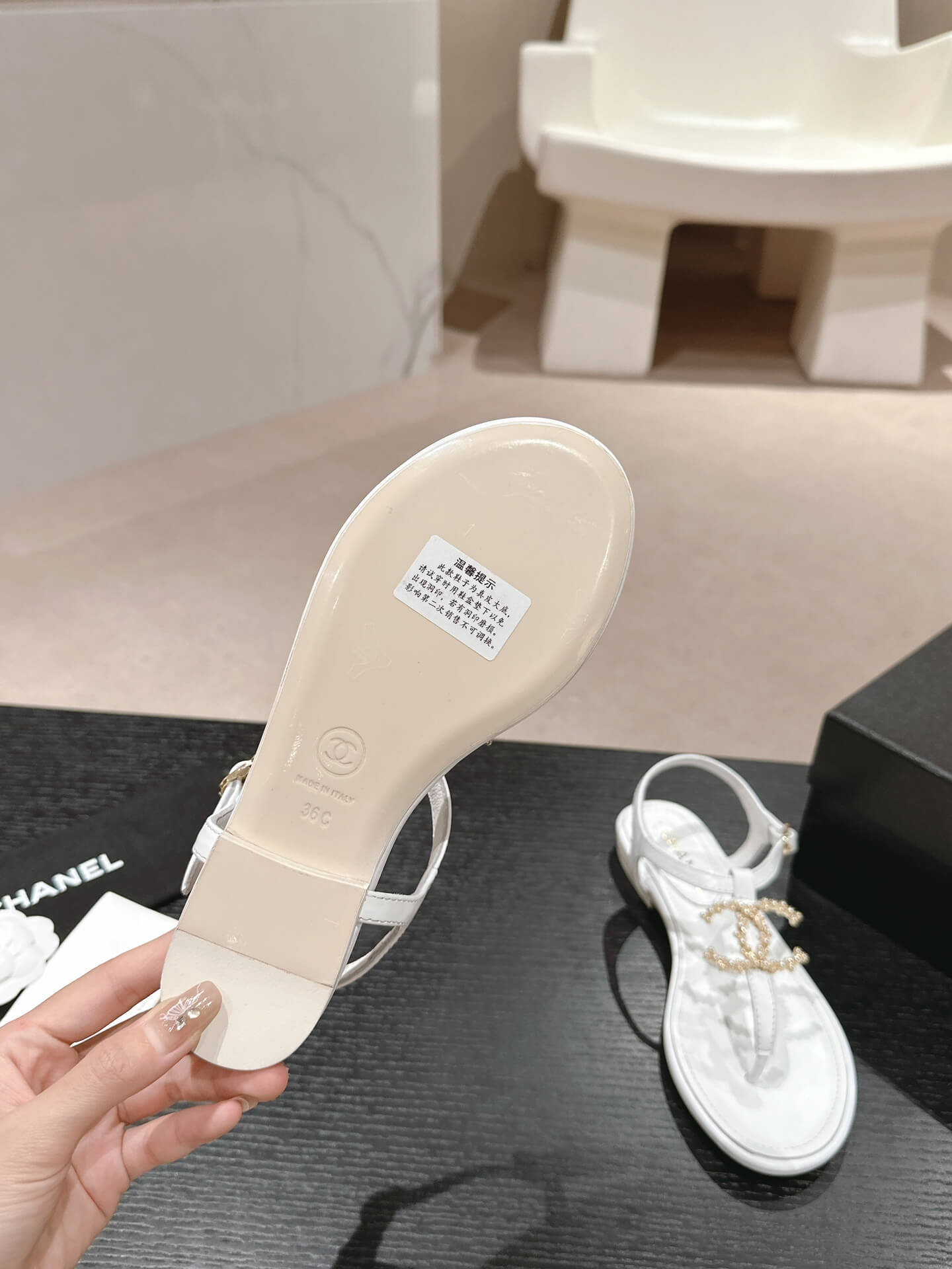 Chanel Jeweled CC Thong Sandal - Image 2