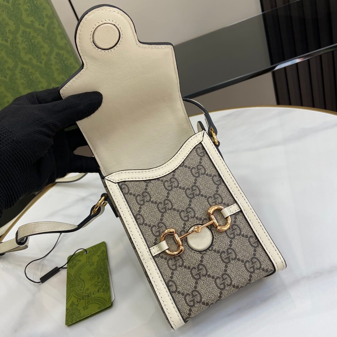 Adult Gucci Horsebit Mini Bag Beige Ebony - Image 5