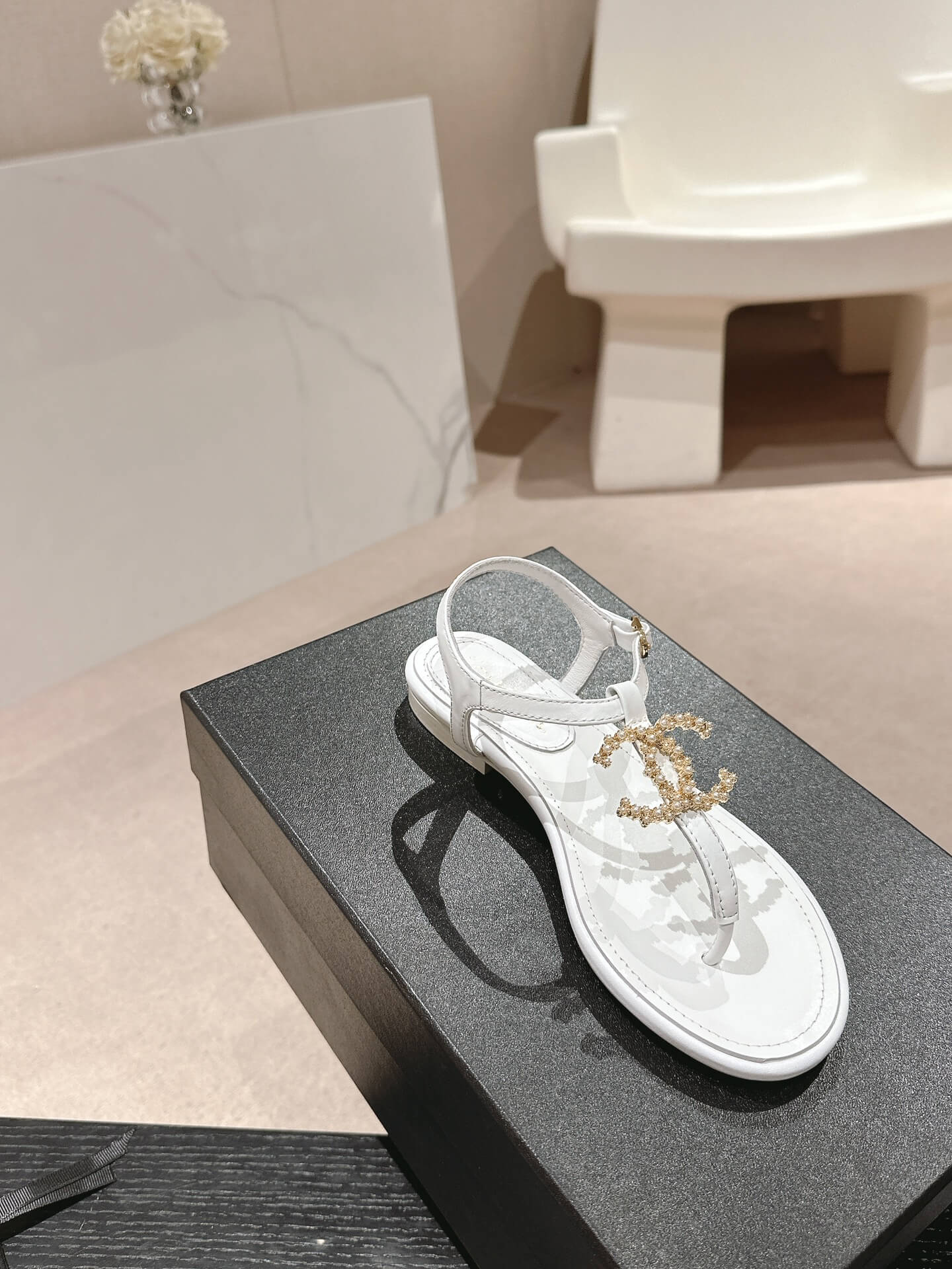 Chanel Jeweled CC Thong Sandal - Image 6