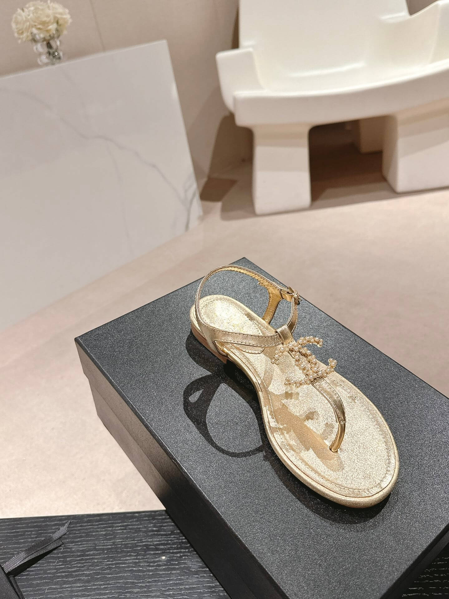 Chanel Jeweled CC Thong Sandal - Image 7