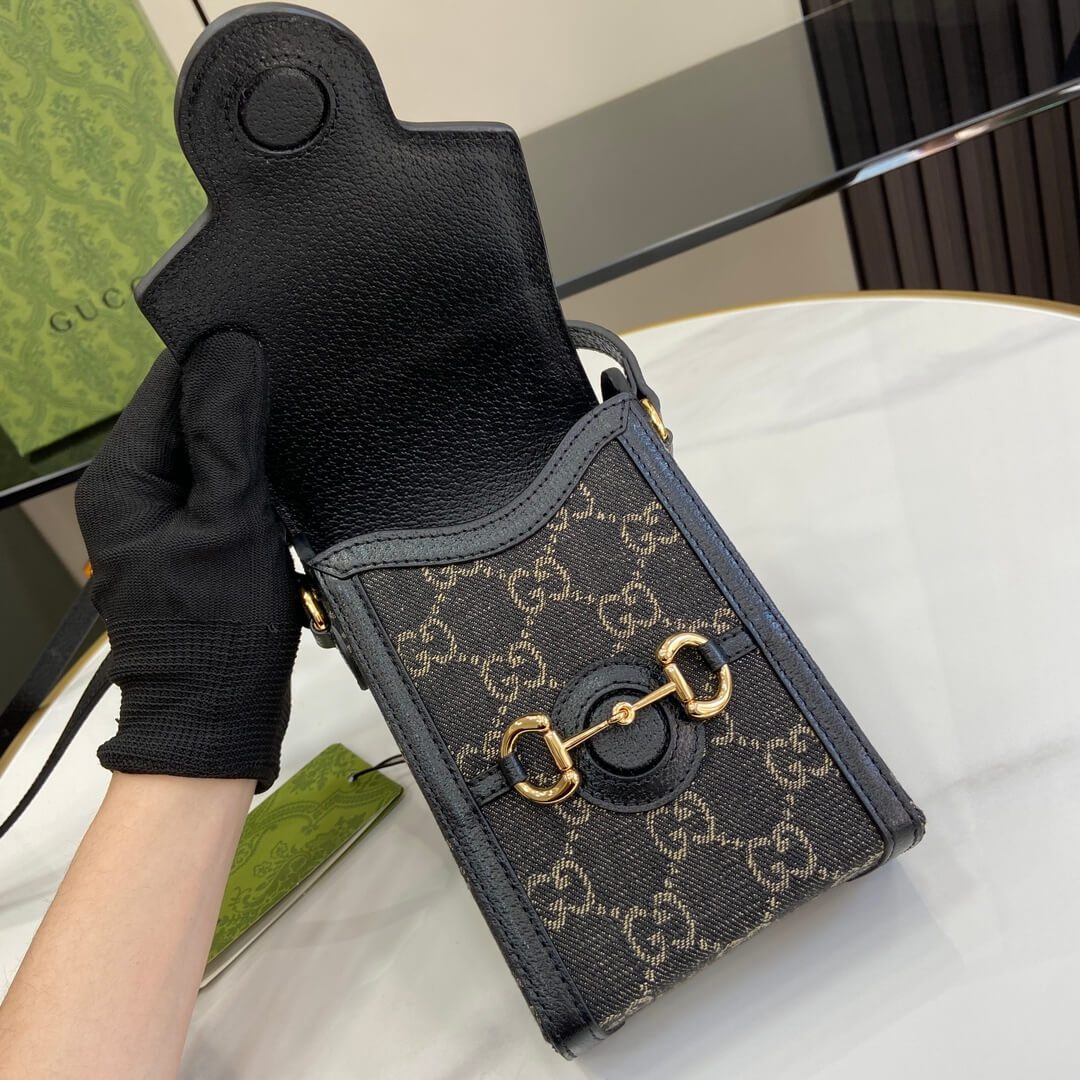 Adult Gucci Horsebit Mini Bag Beige Ebony - Image 7